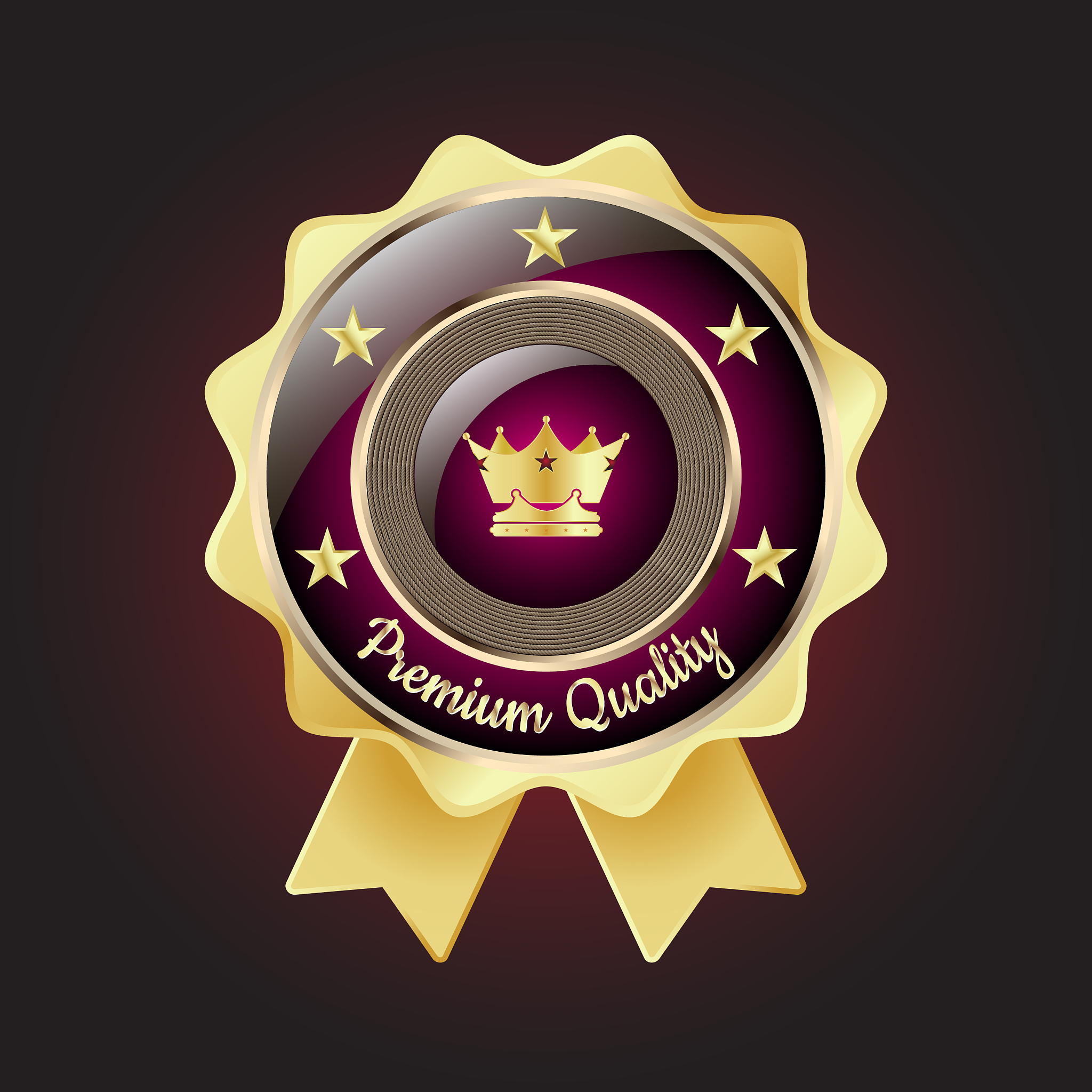 golden premium quality badge