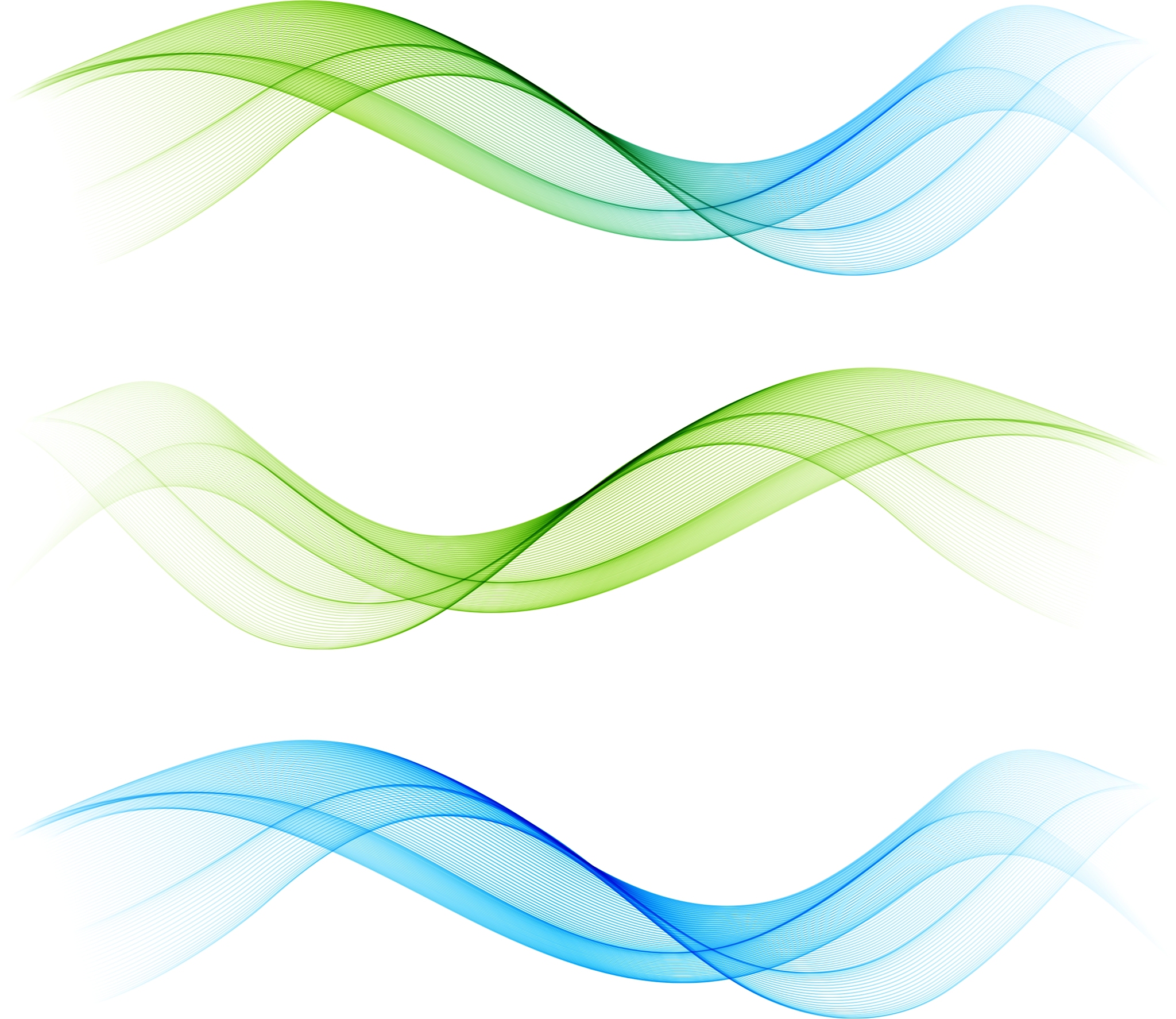 set of color wave