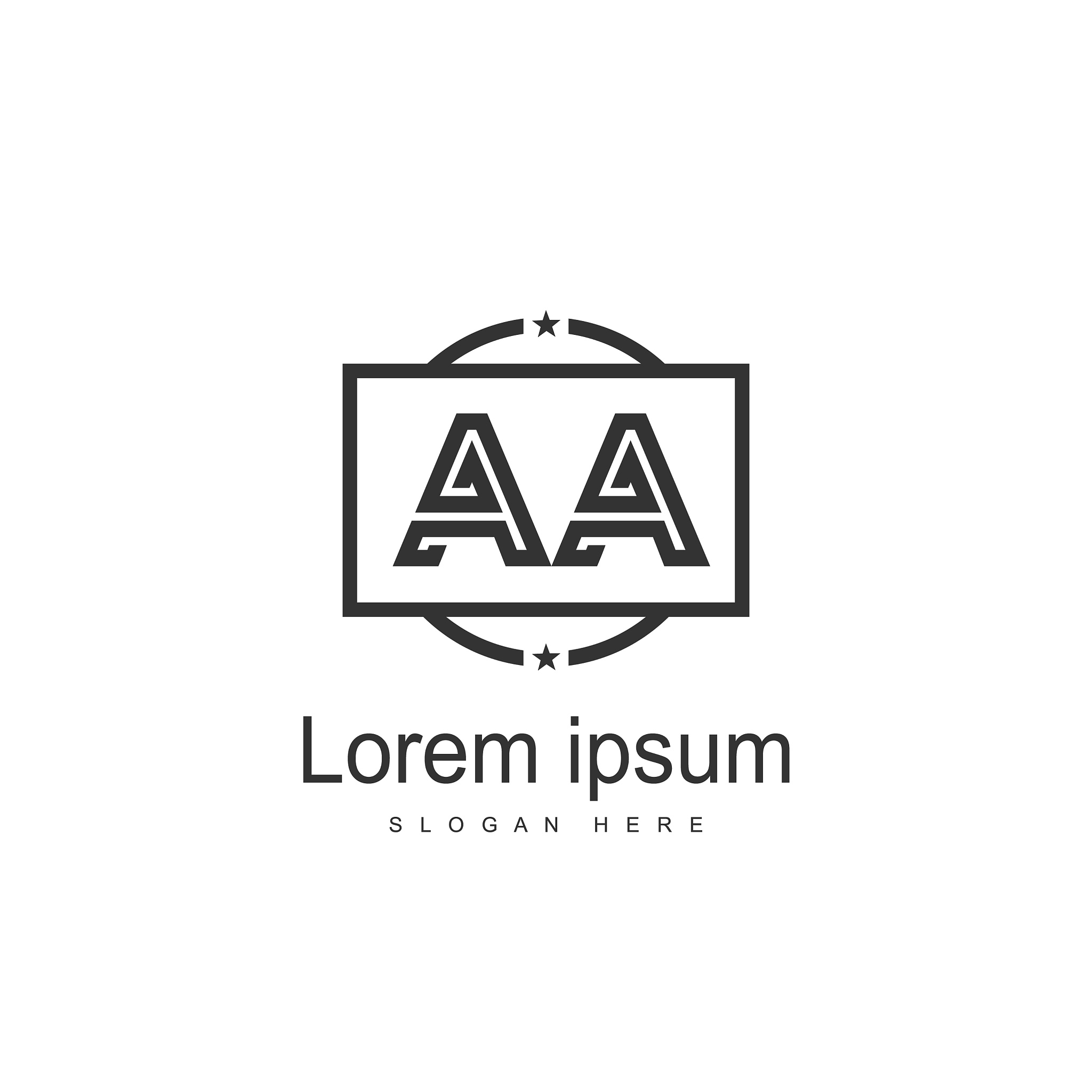 initial letter aa logo template design