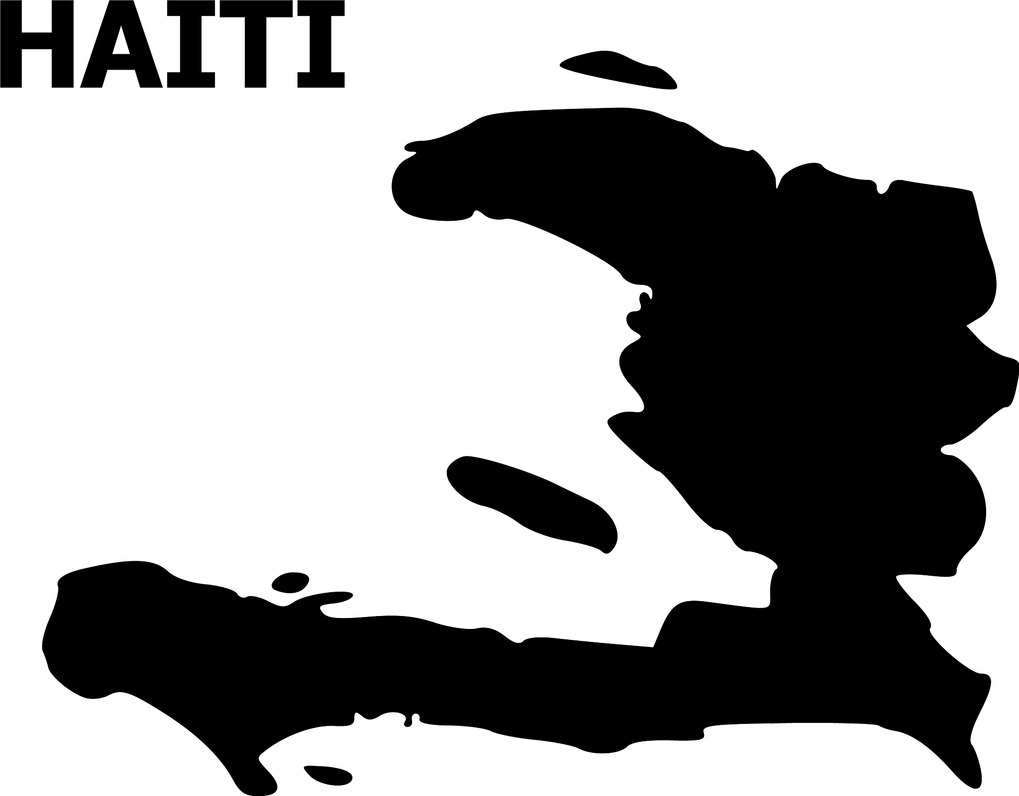 flat map haiti with caption