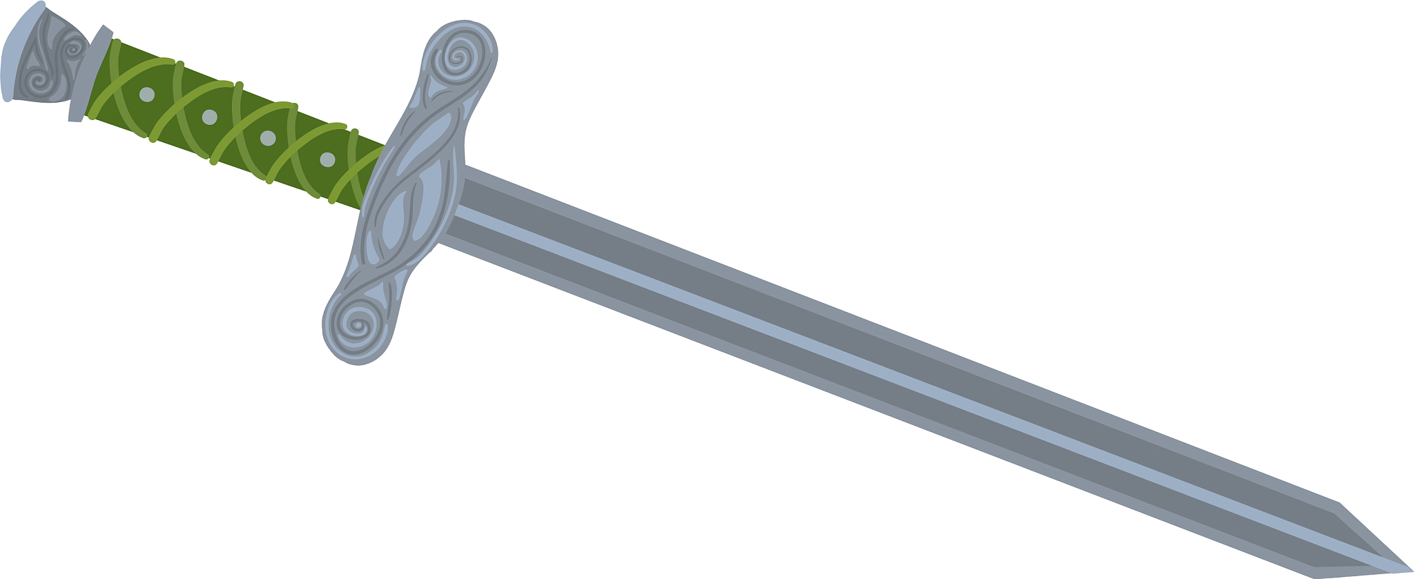 sword in fantasy style with a green handle