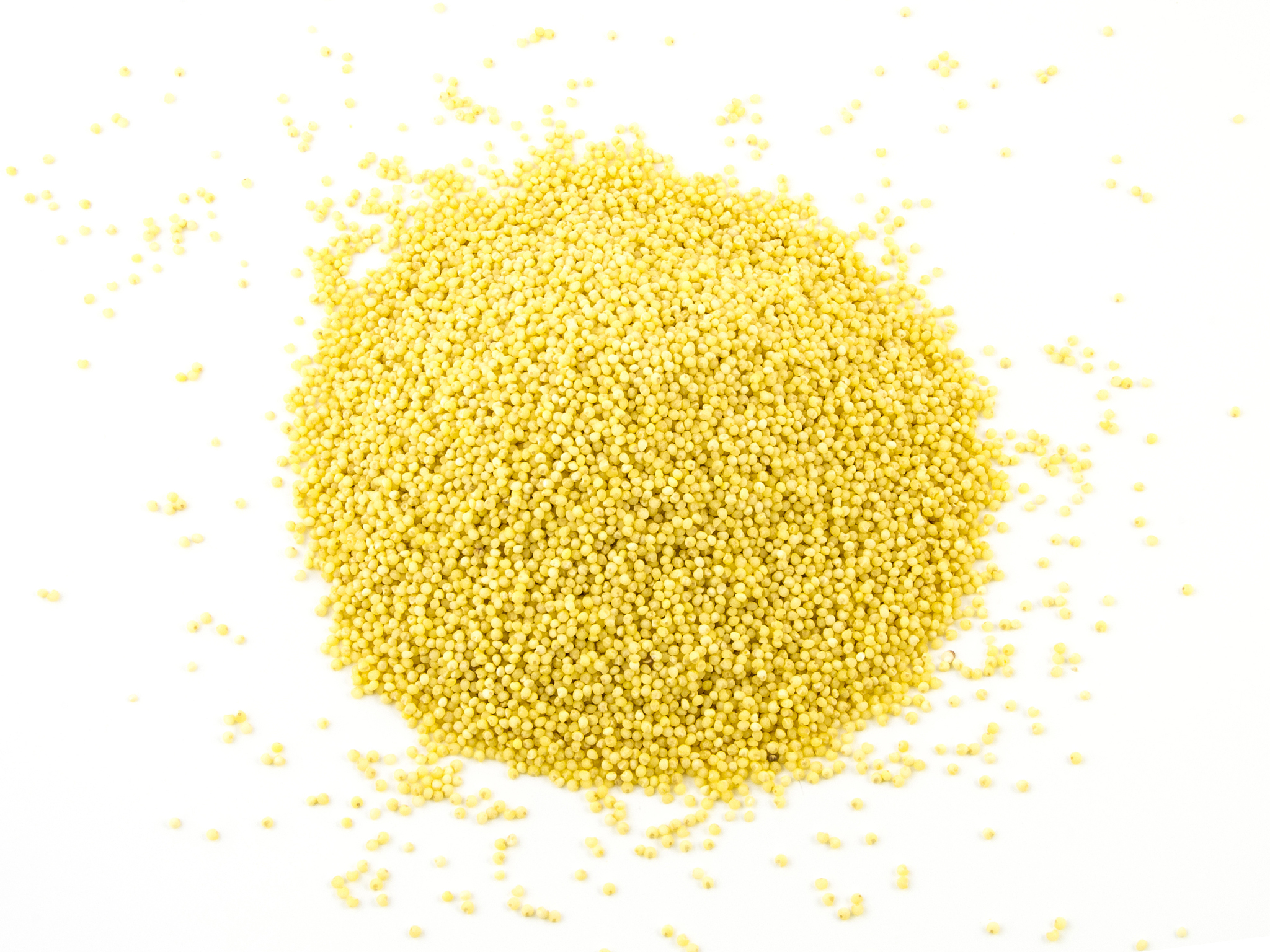 heap of millet isolated on white background