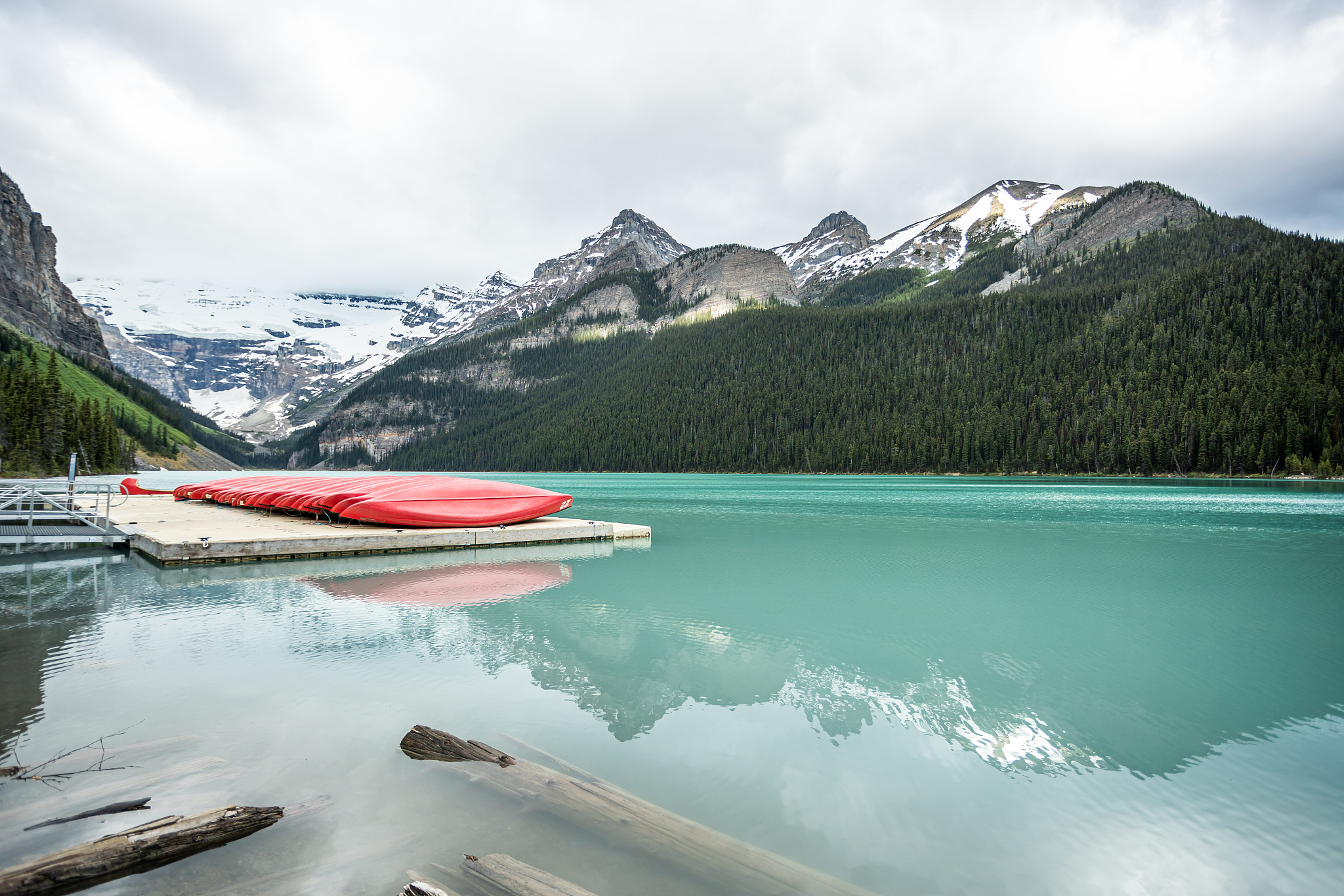 lake louise panorama picture in the morning, alberta, canada