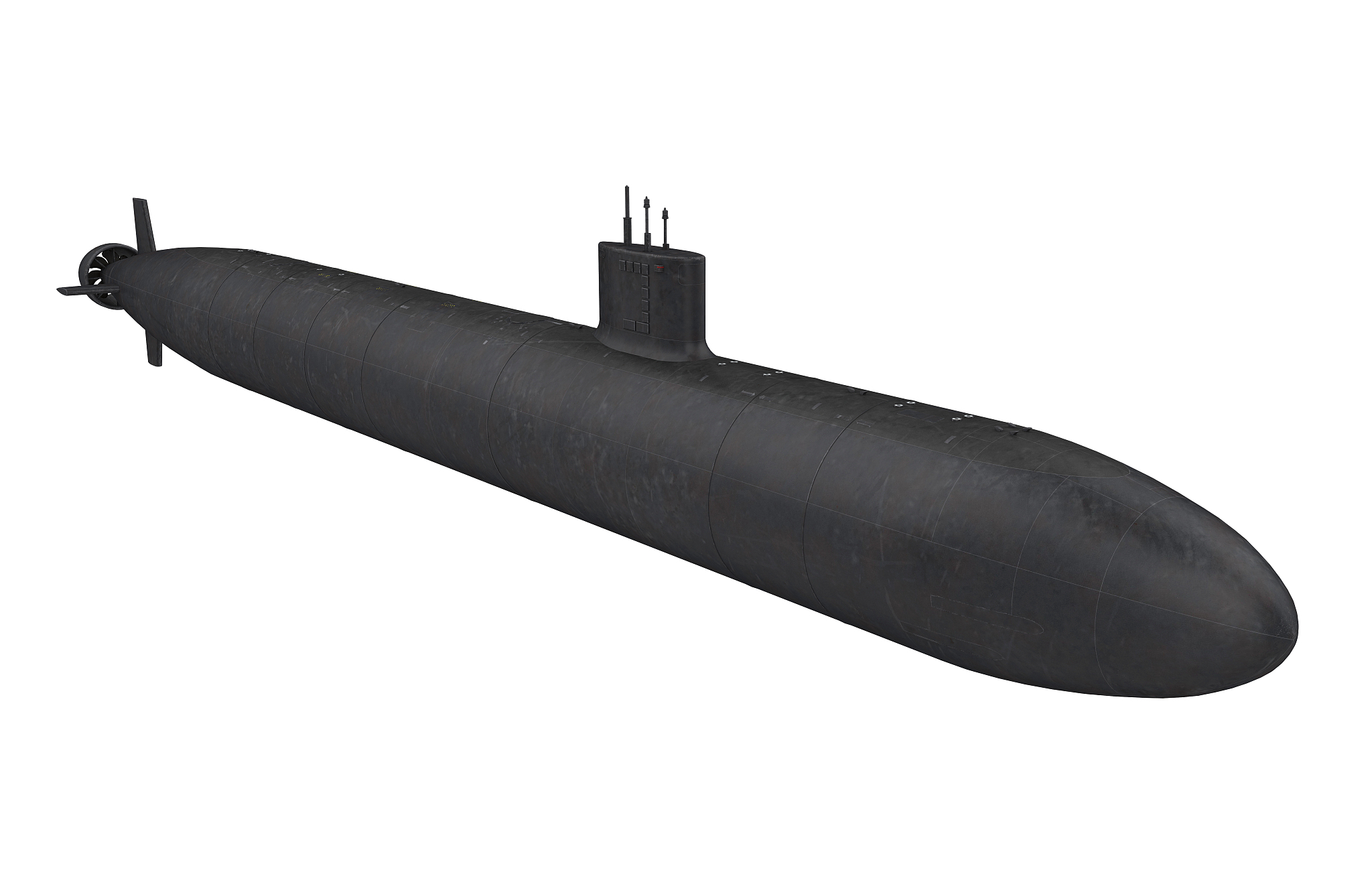 black submarine isolated