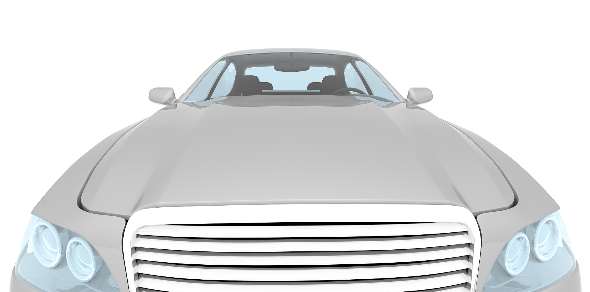 white car in white