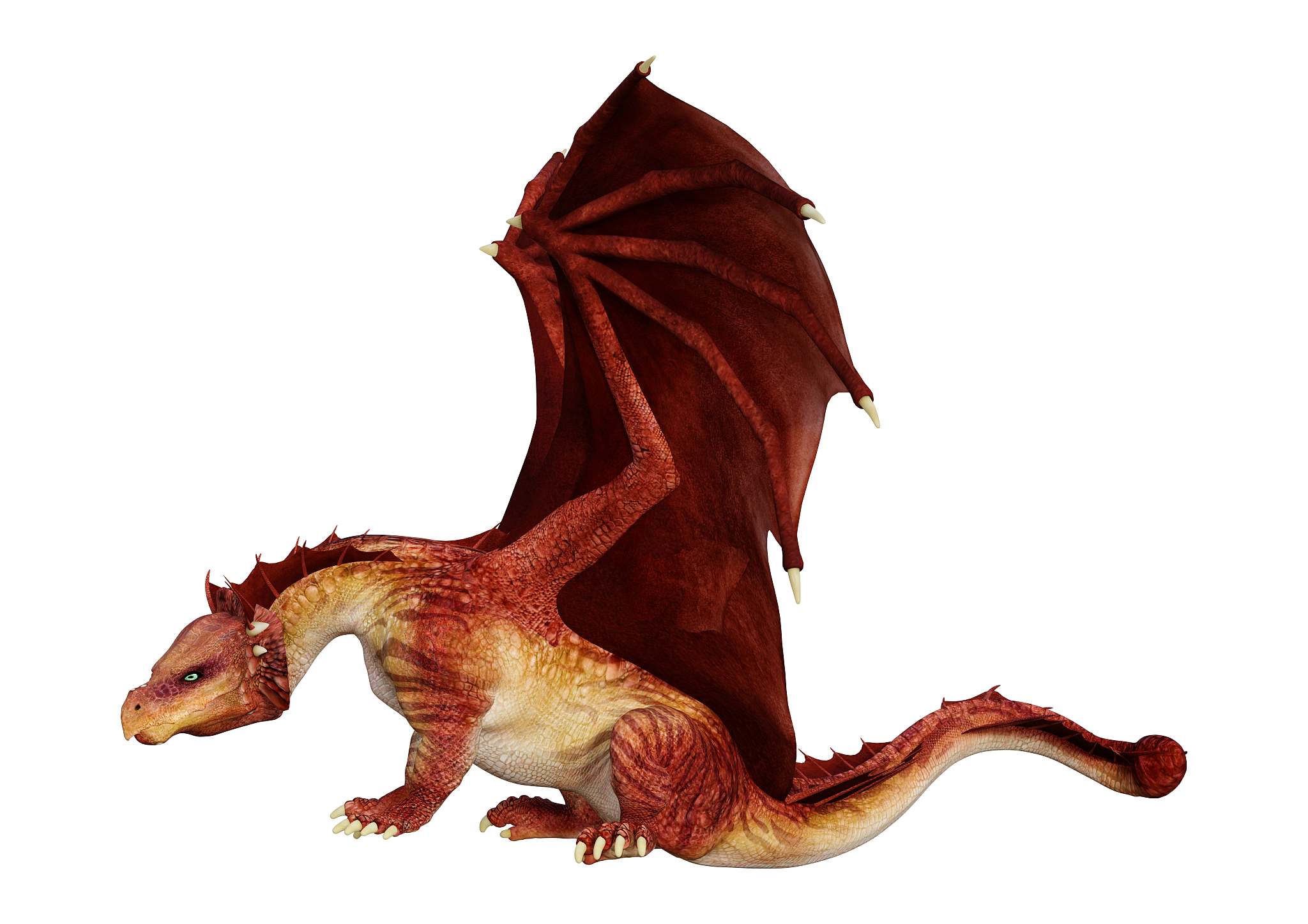 3d illustration fantasy dragon on white