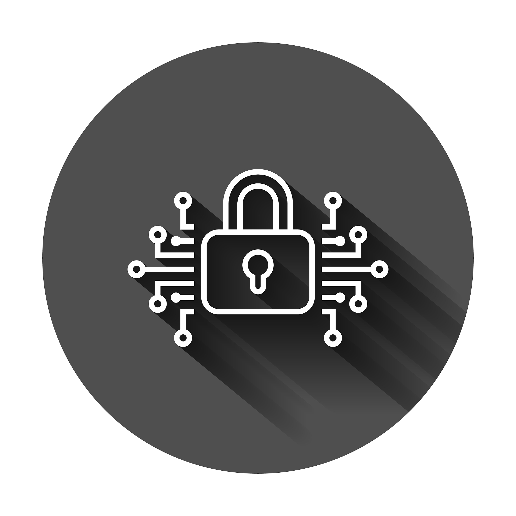 cyber security icon in flat style padlock locked