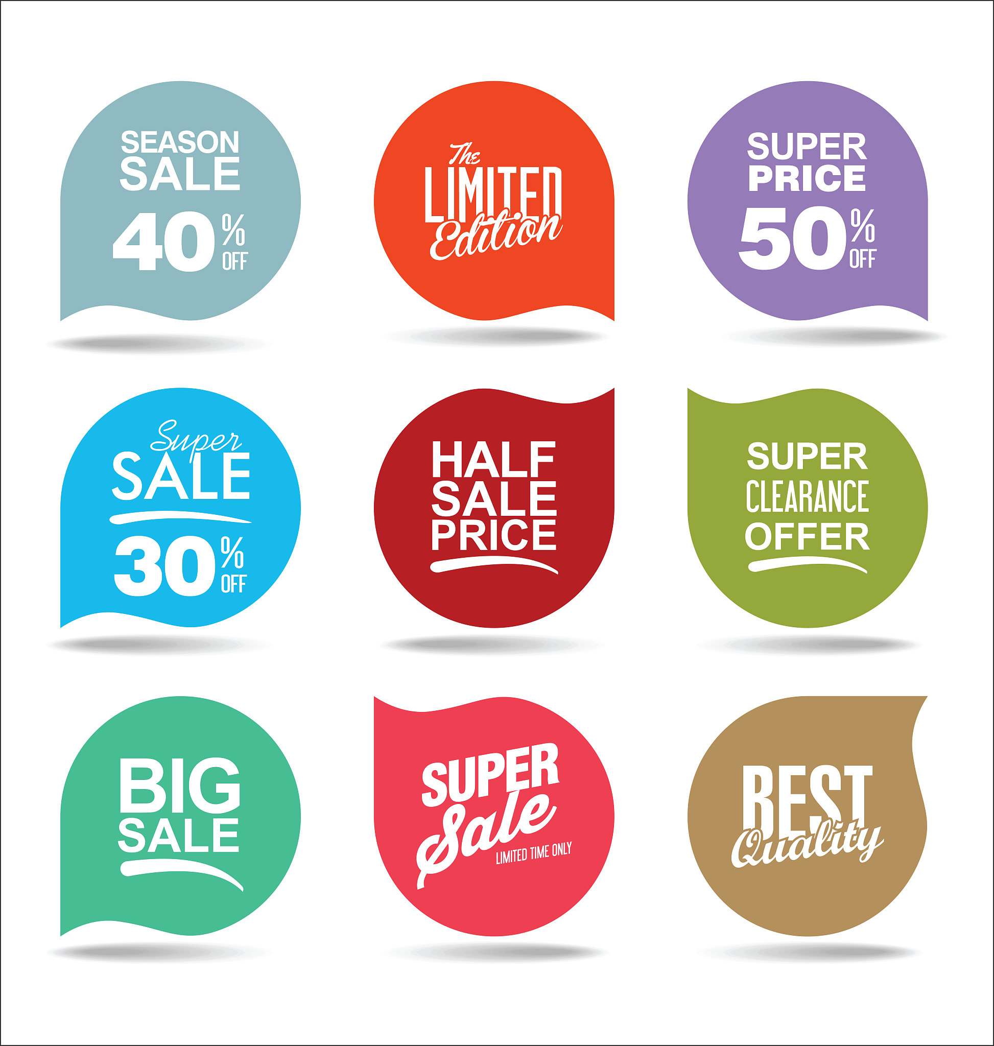 collection of super sale ribbons stickers and tags template