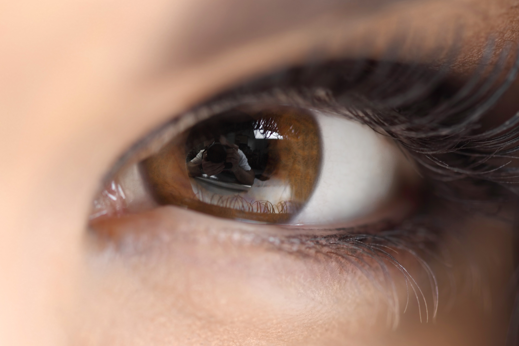 woman's brown eye