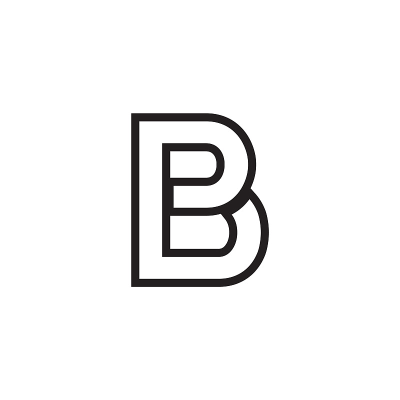 p b b lines letter logo design