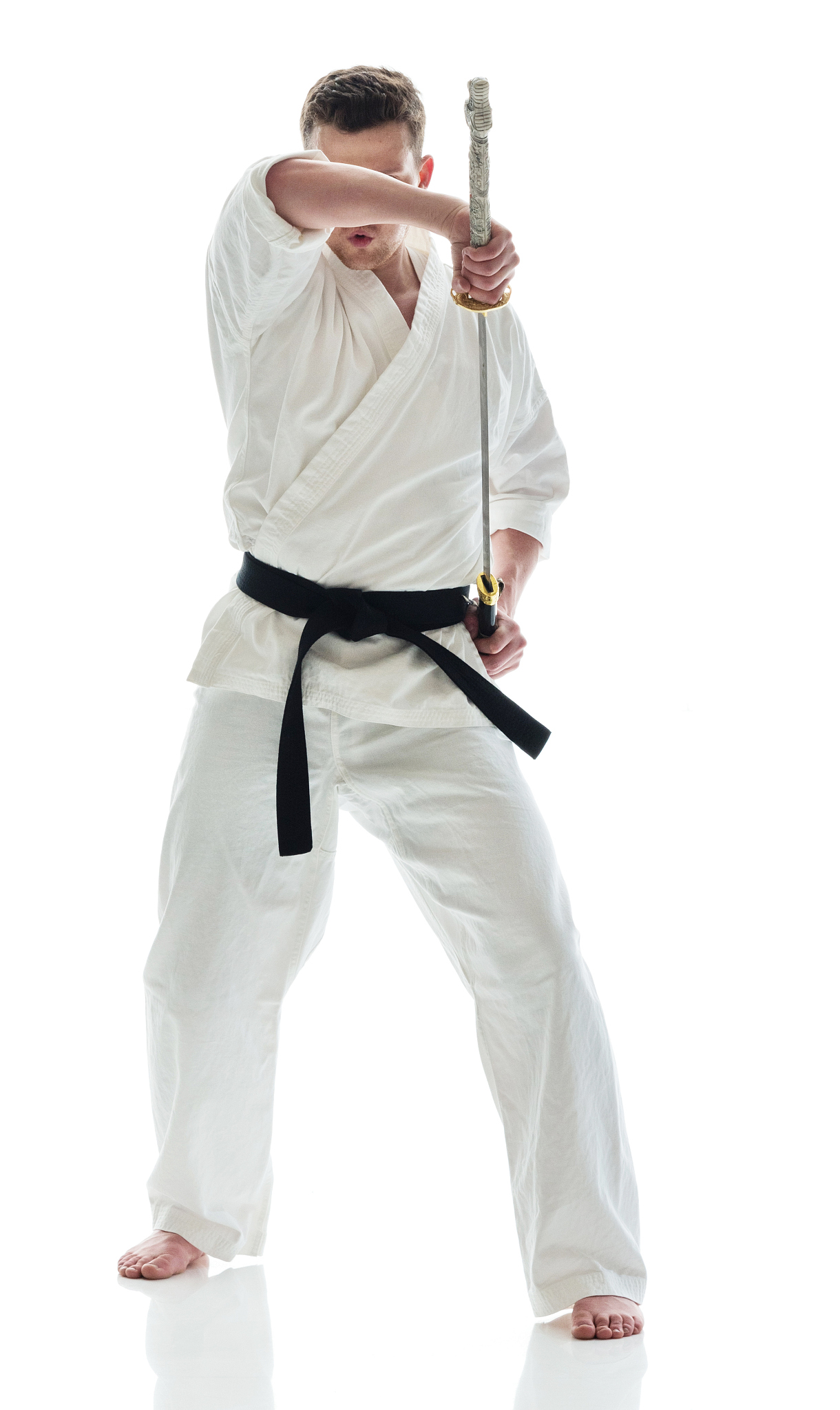 young man doing karate