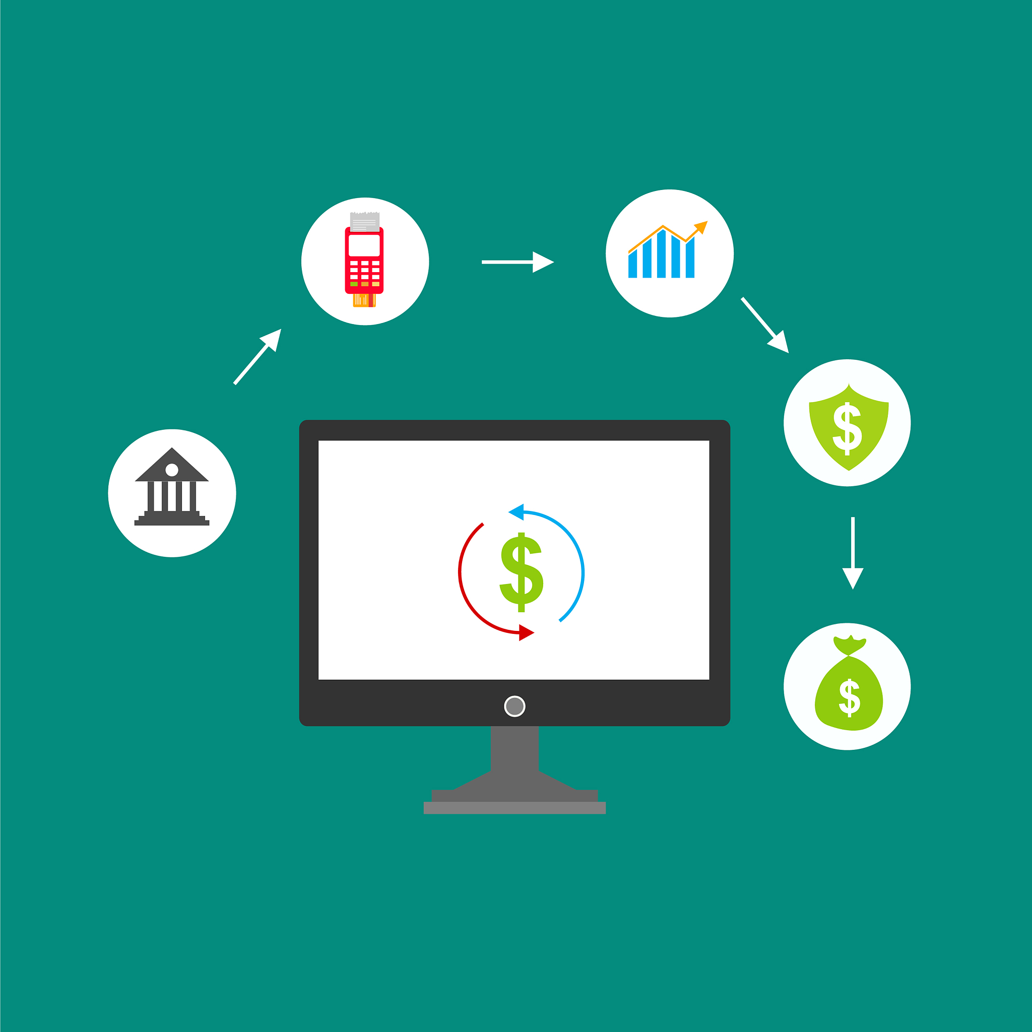 concept online and mobile payments for web page