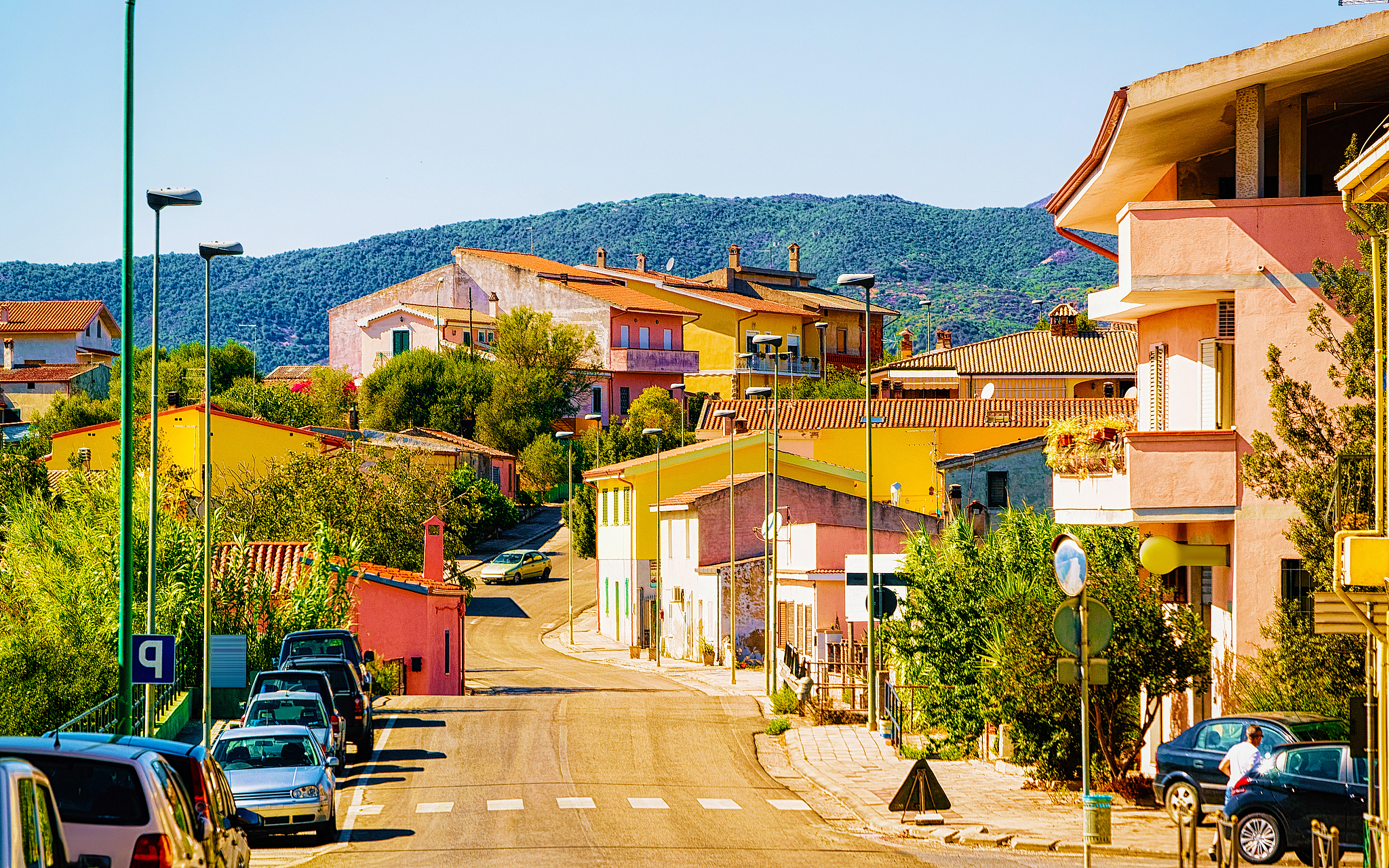 street in road giba town carbonia iglesias sardinia reflex