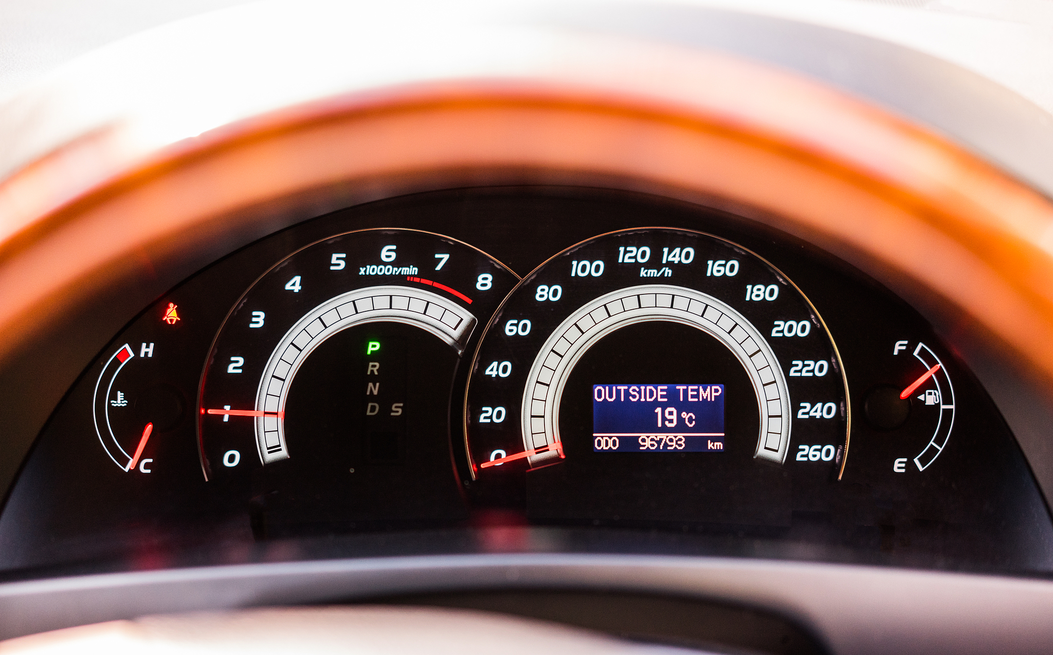 car dashboard of modern car