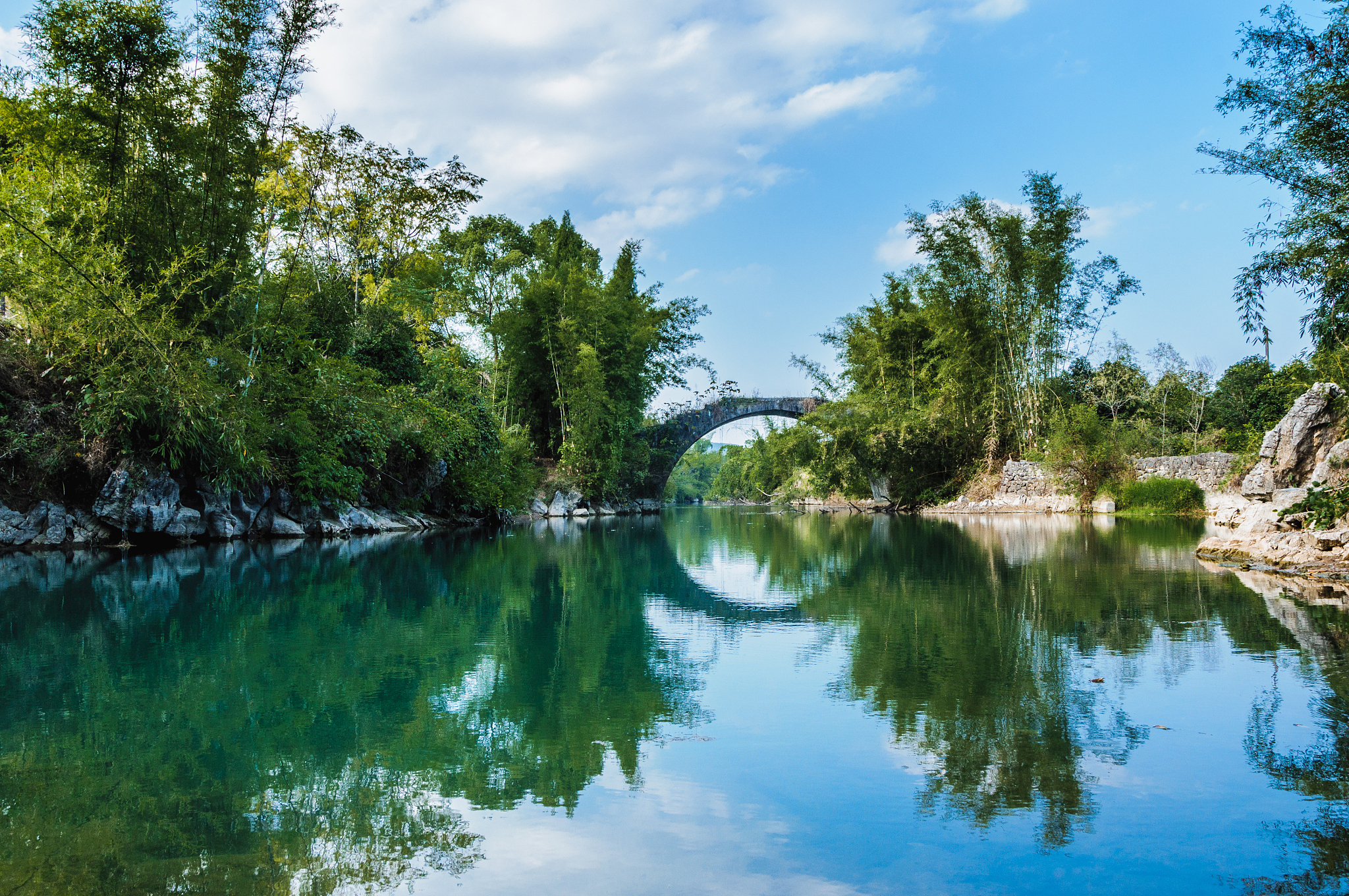 the karst mountains and river scenery
