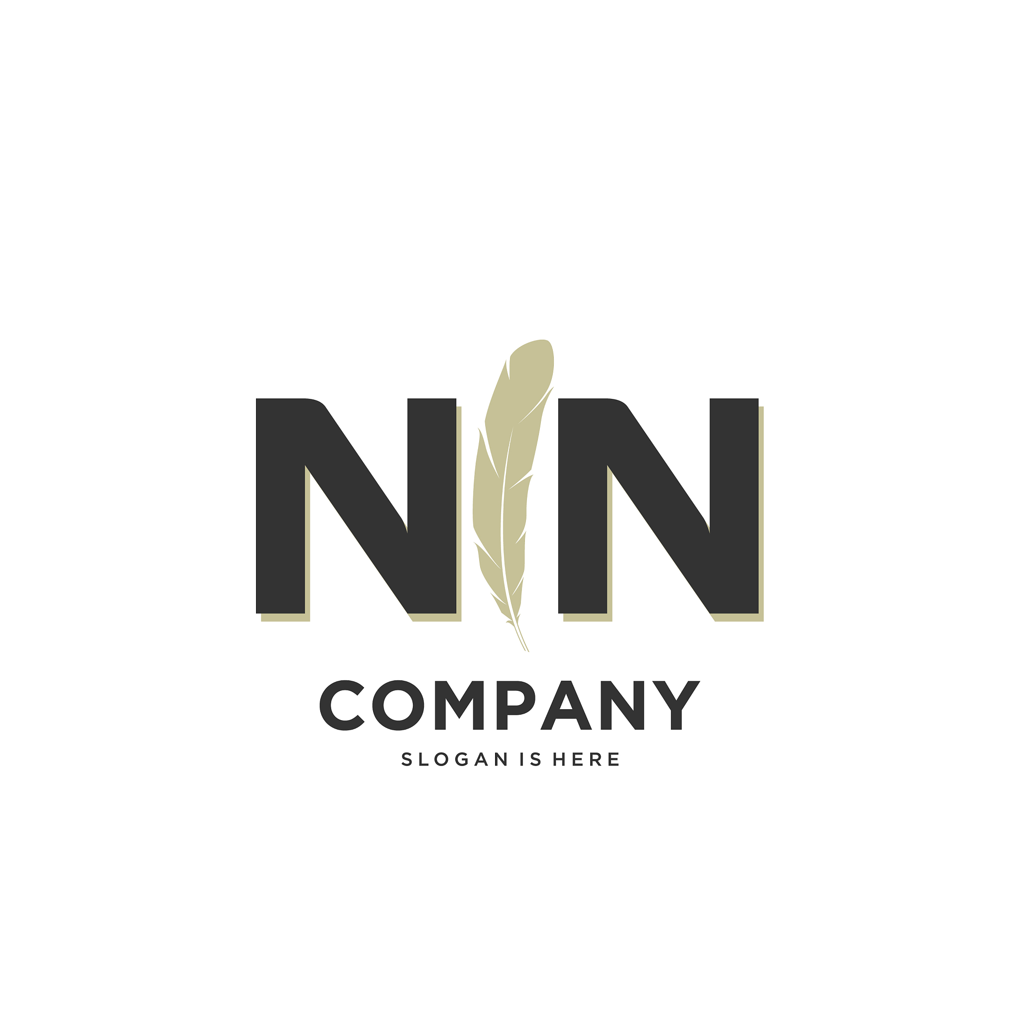 initial nn letter unique attractive creative