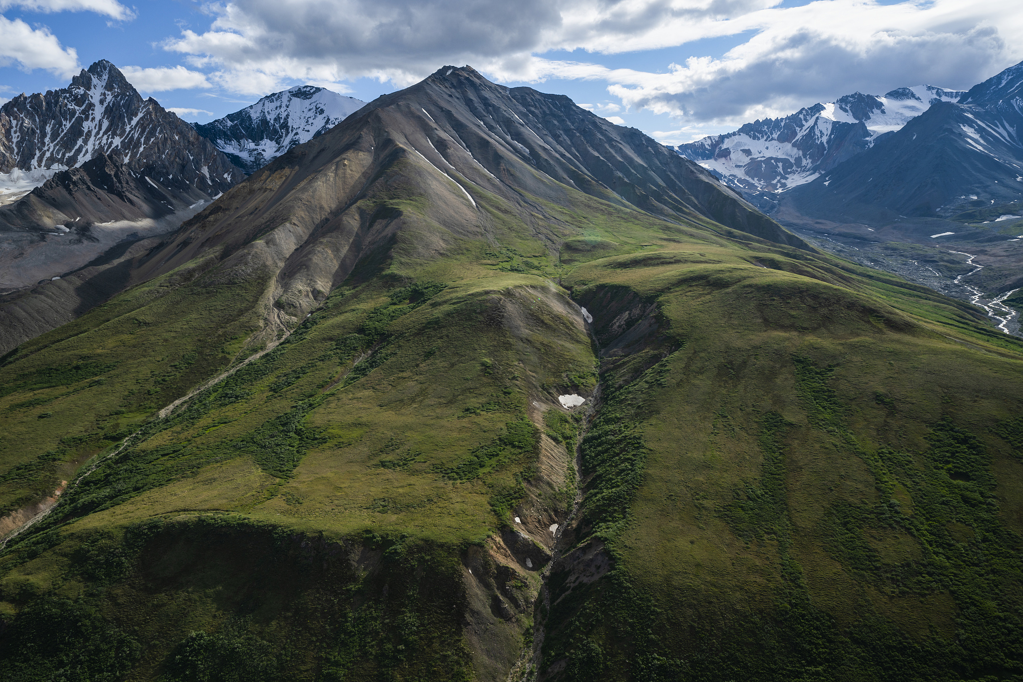 the mountains of kluane national park and reserve seen from an a