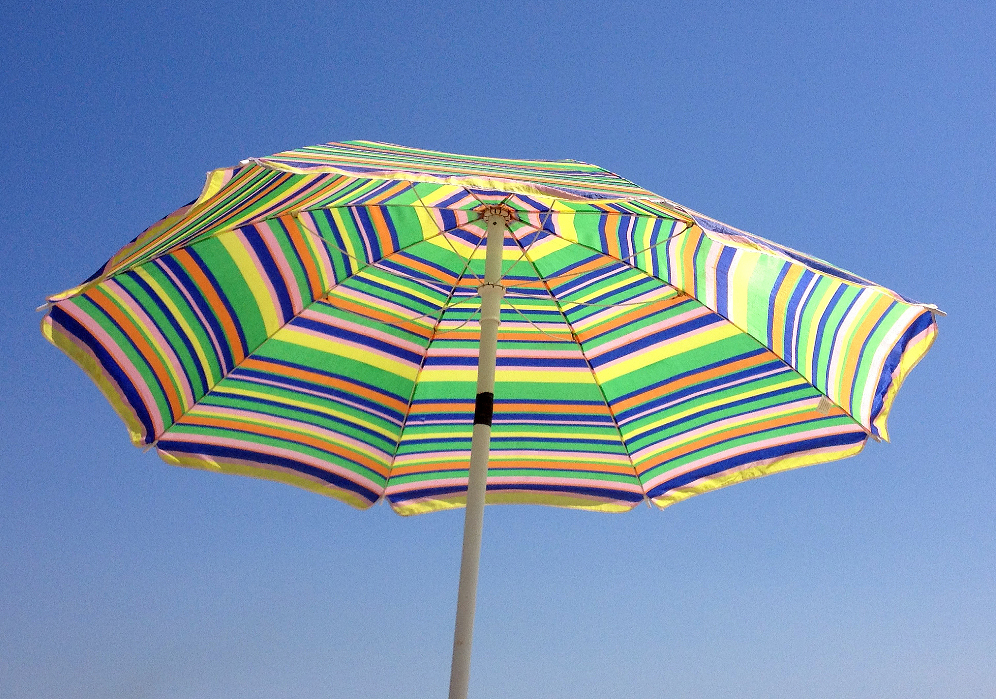 beach umbrella with stripes