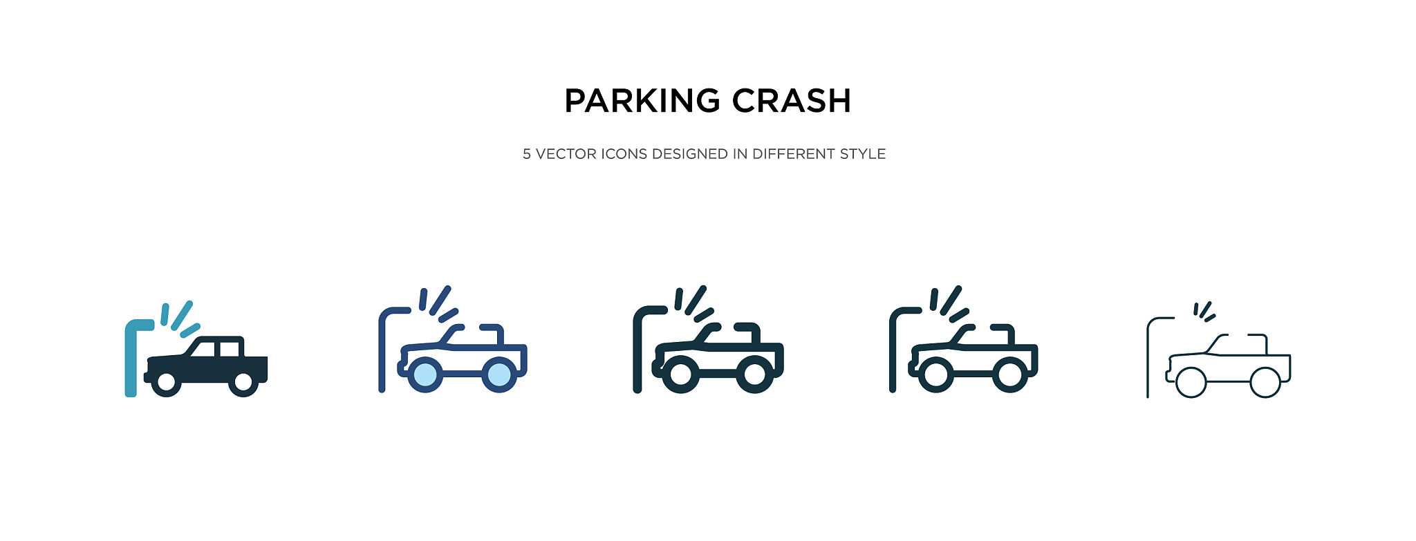 parking crash icon in different style two