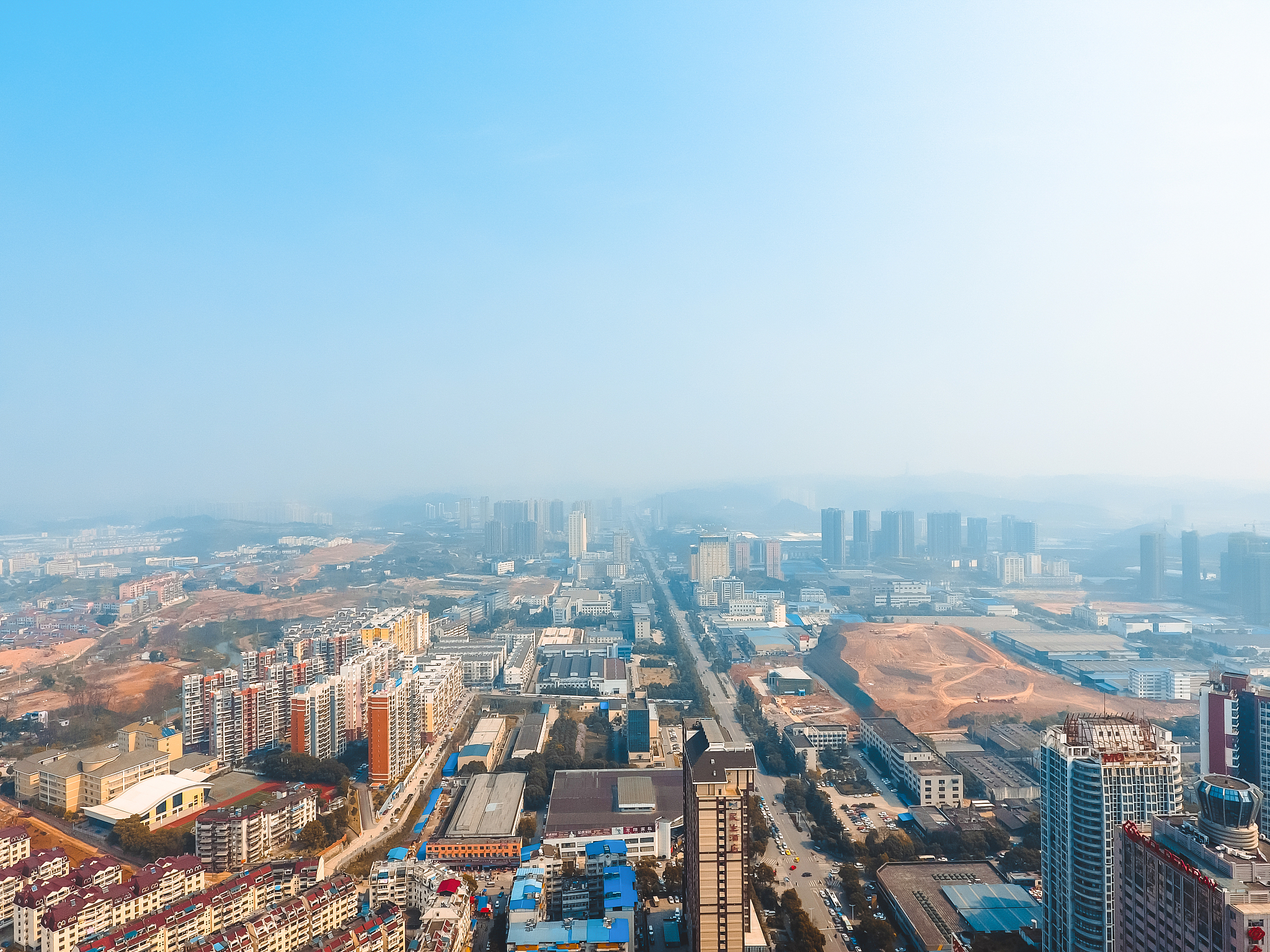 湖北省宜昌市西陵区市区房地产商业都市风光