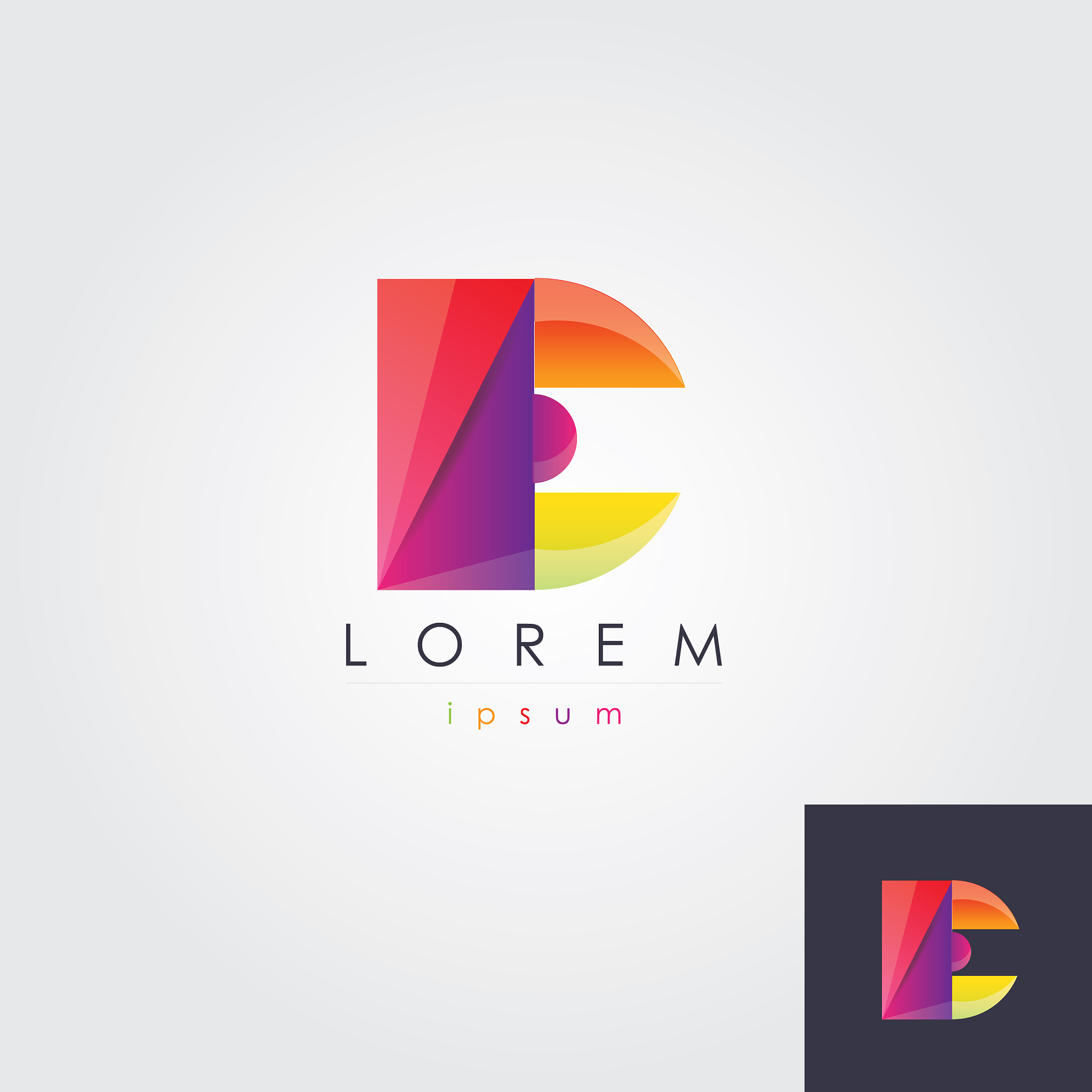letter e colorful design element
