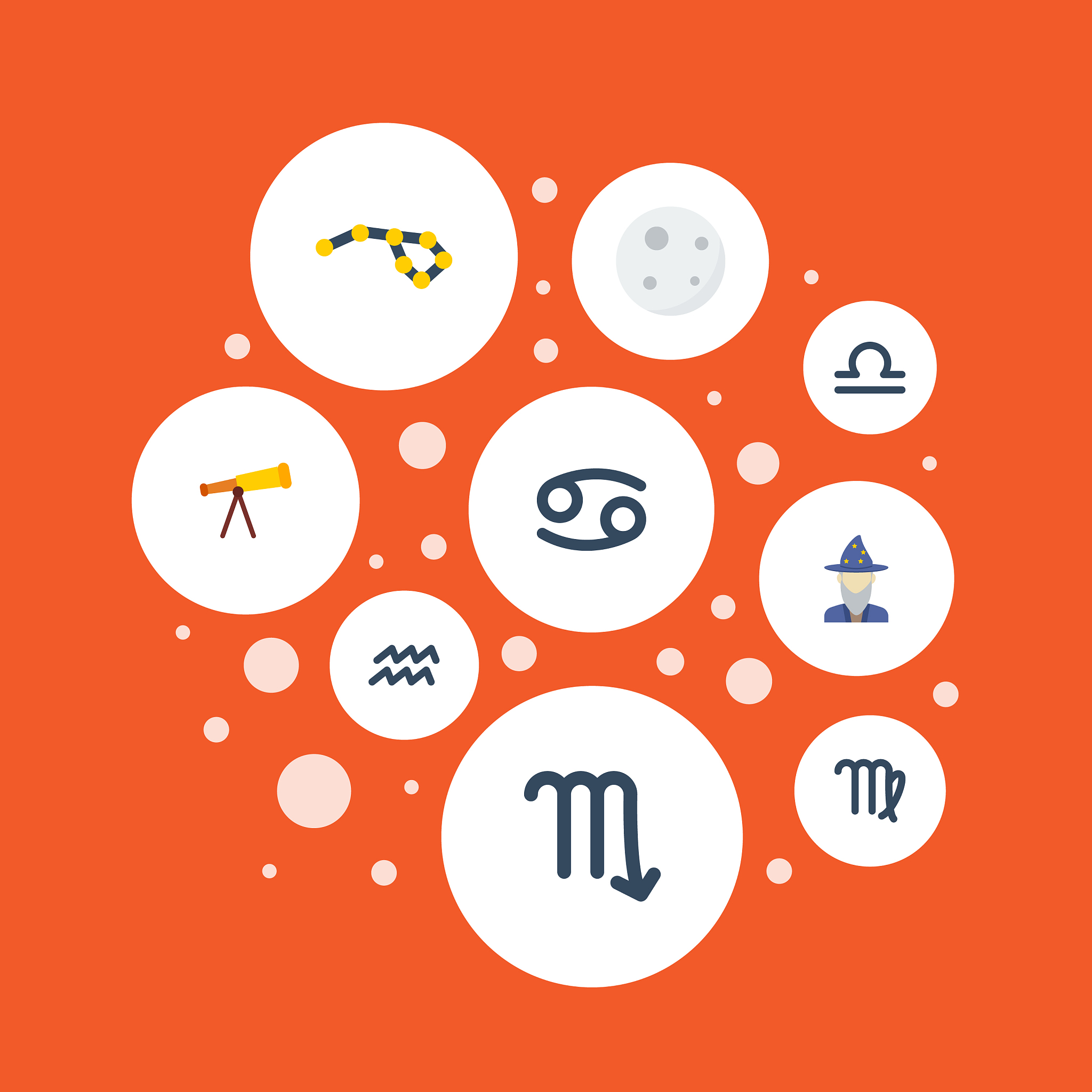 flat icons water bearer scales optics and other