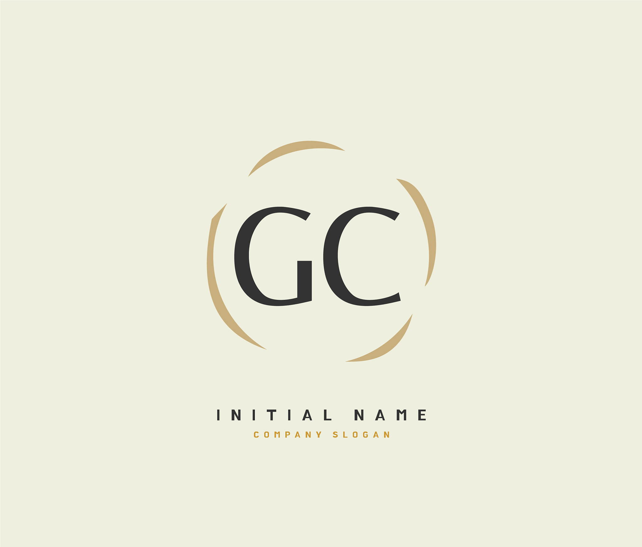 g c gc beauty initial logo handwriting logo of