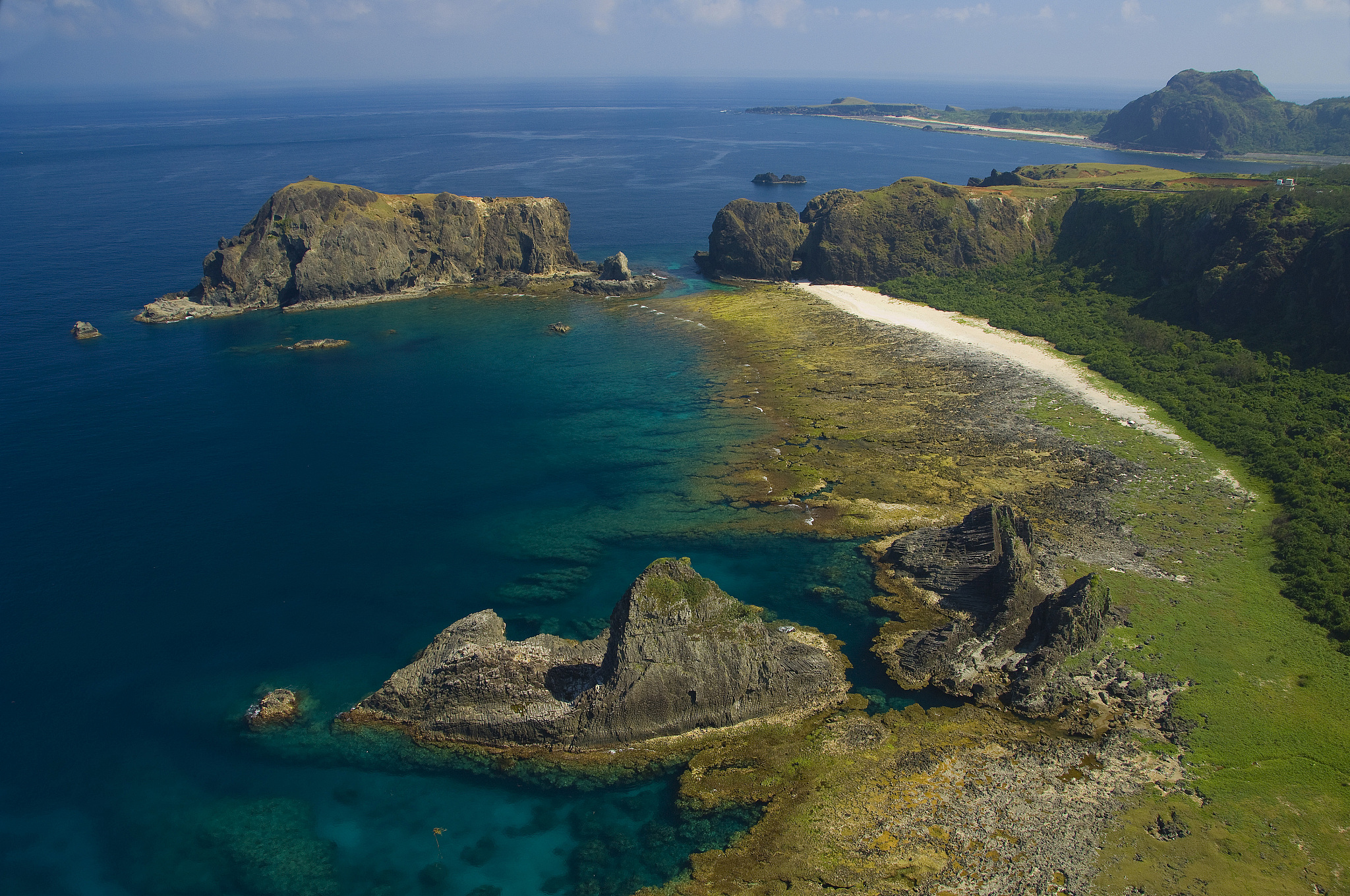 scenic shot of  green island in taiwan