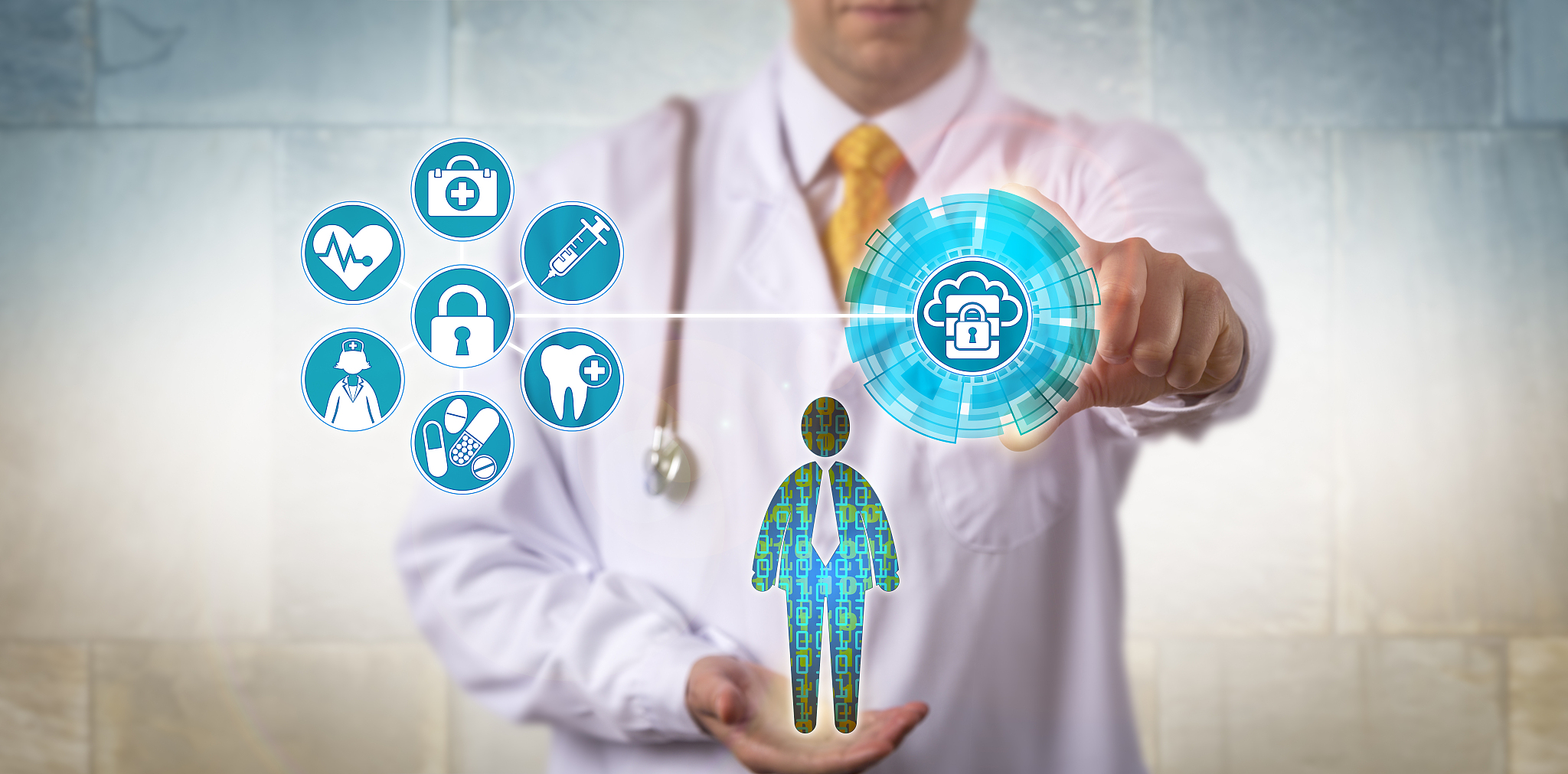 doctor securing access to health record via cloud