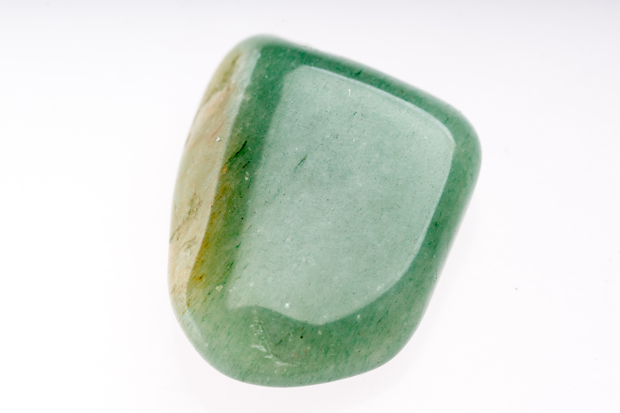 aventurine (dongling jade) mineral stone sample with white backg