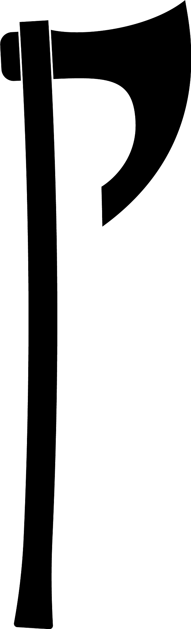 ax with long handle viking ax icon black color