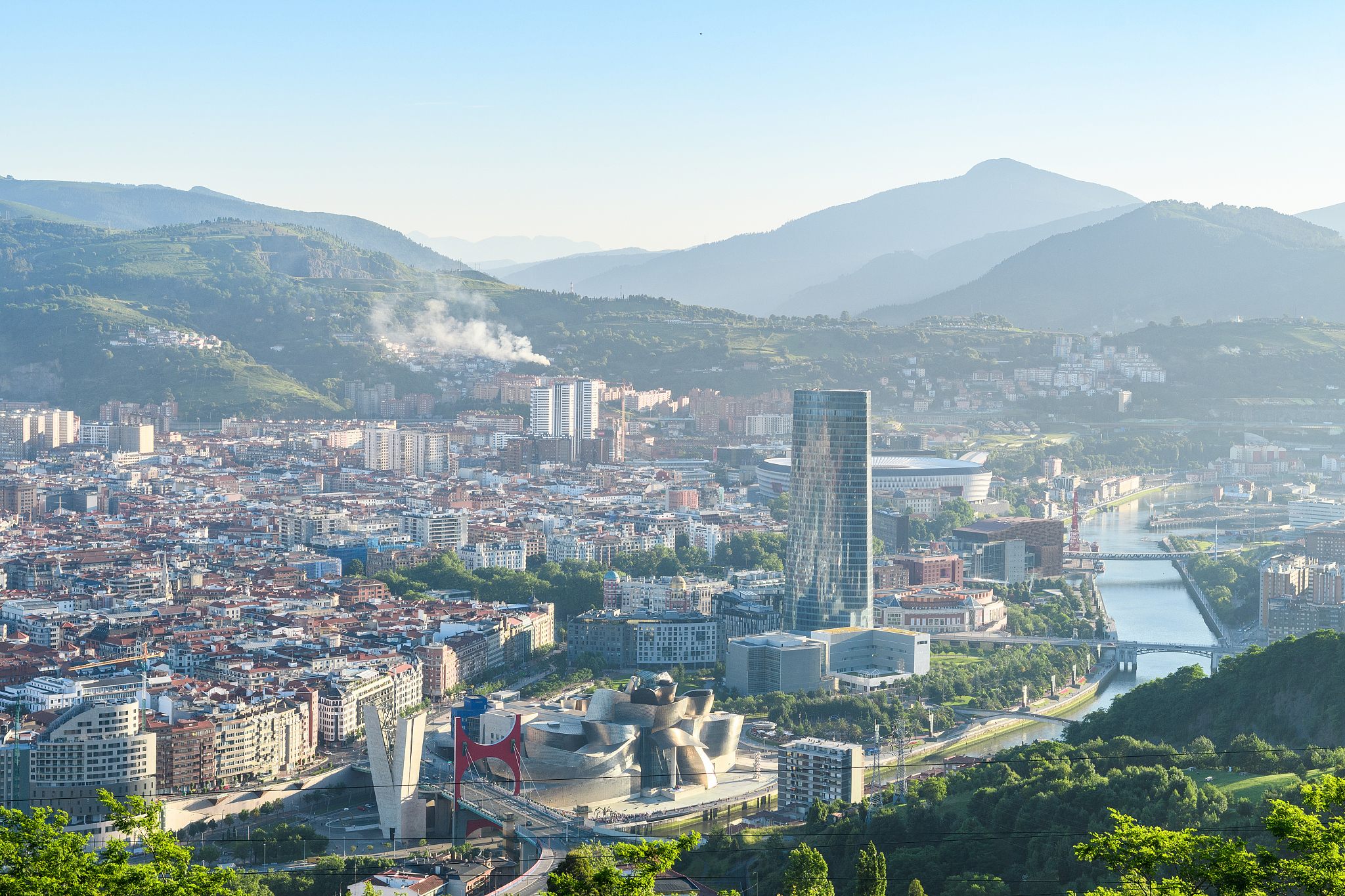 panoramic view of bilbao basque city, spain