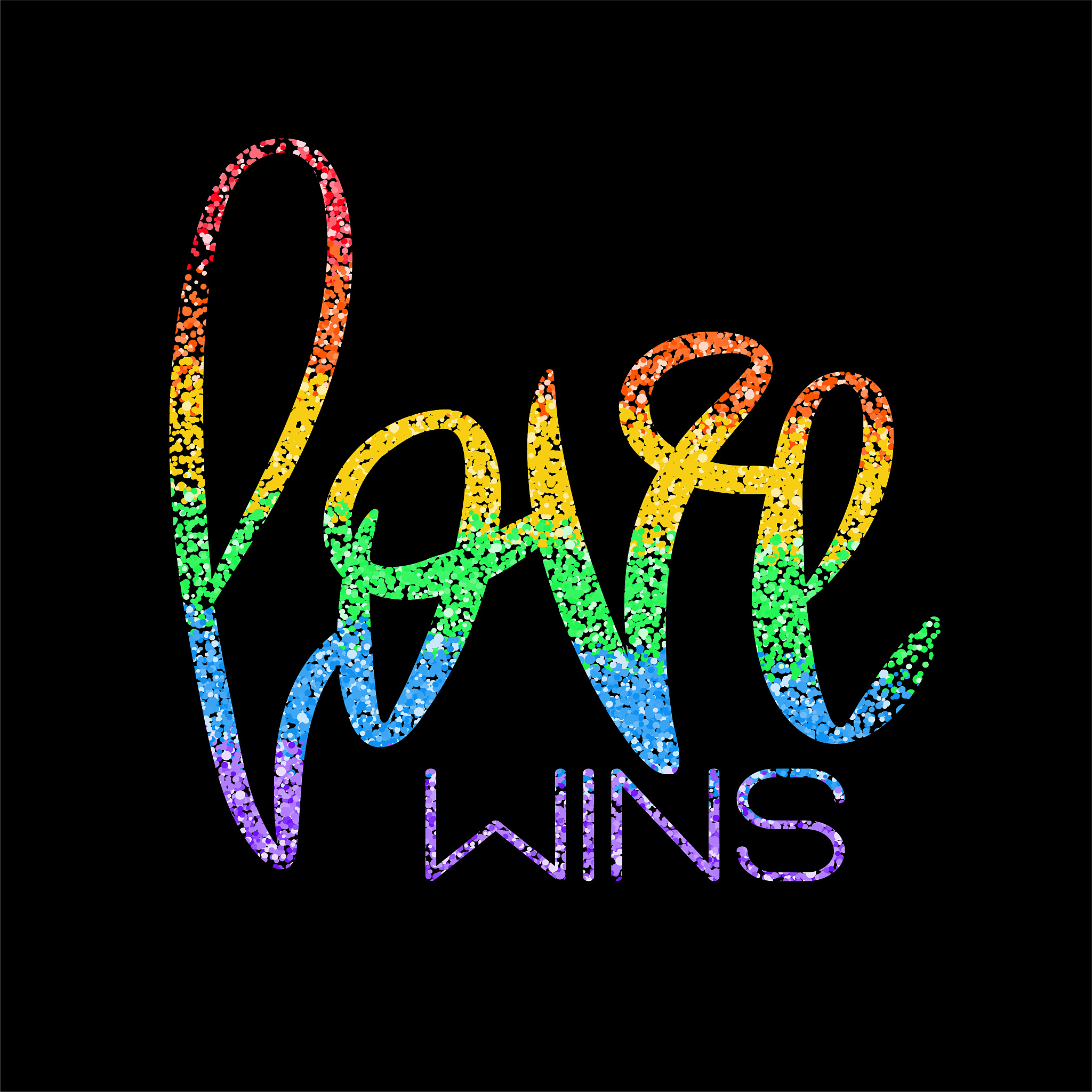 conceptual poster with rainbow lettering