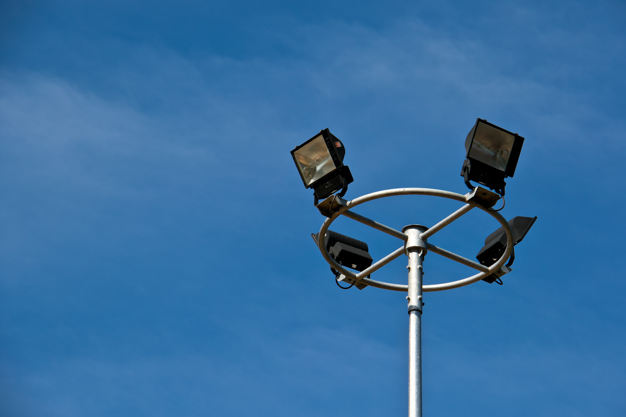 sport light post on beautiful sky