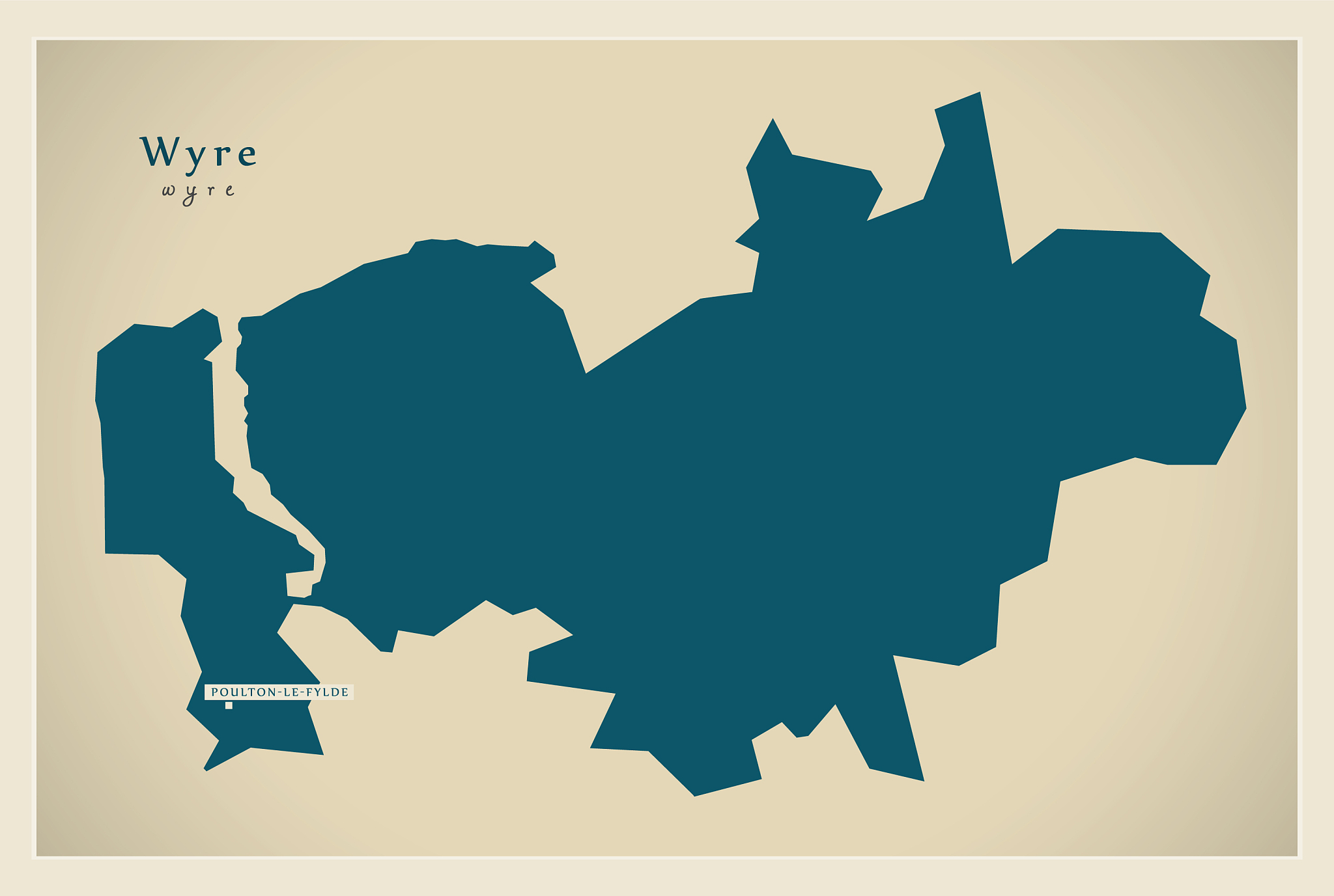 modern map - wyre district of lancashire england