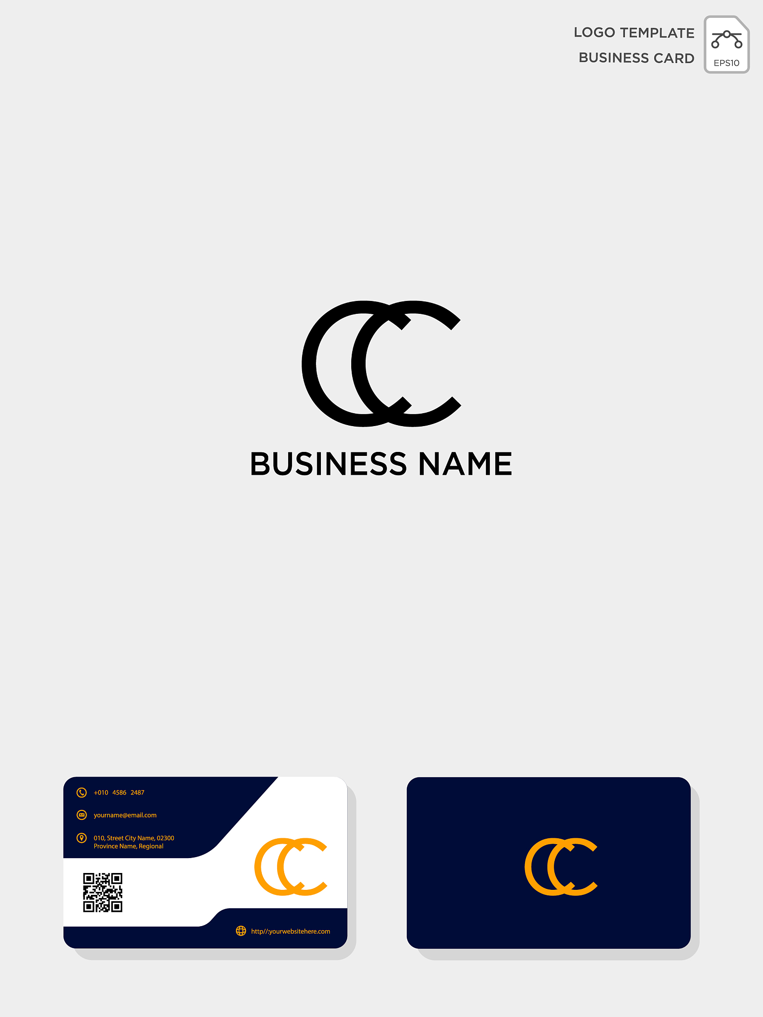 initial cc creative logo template and business