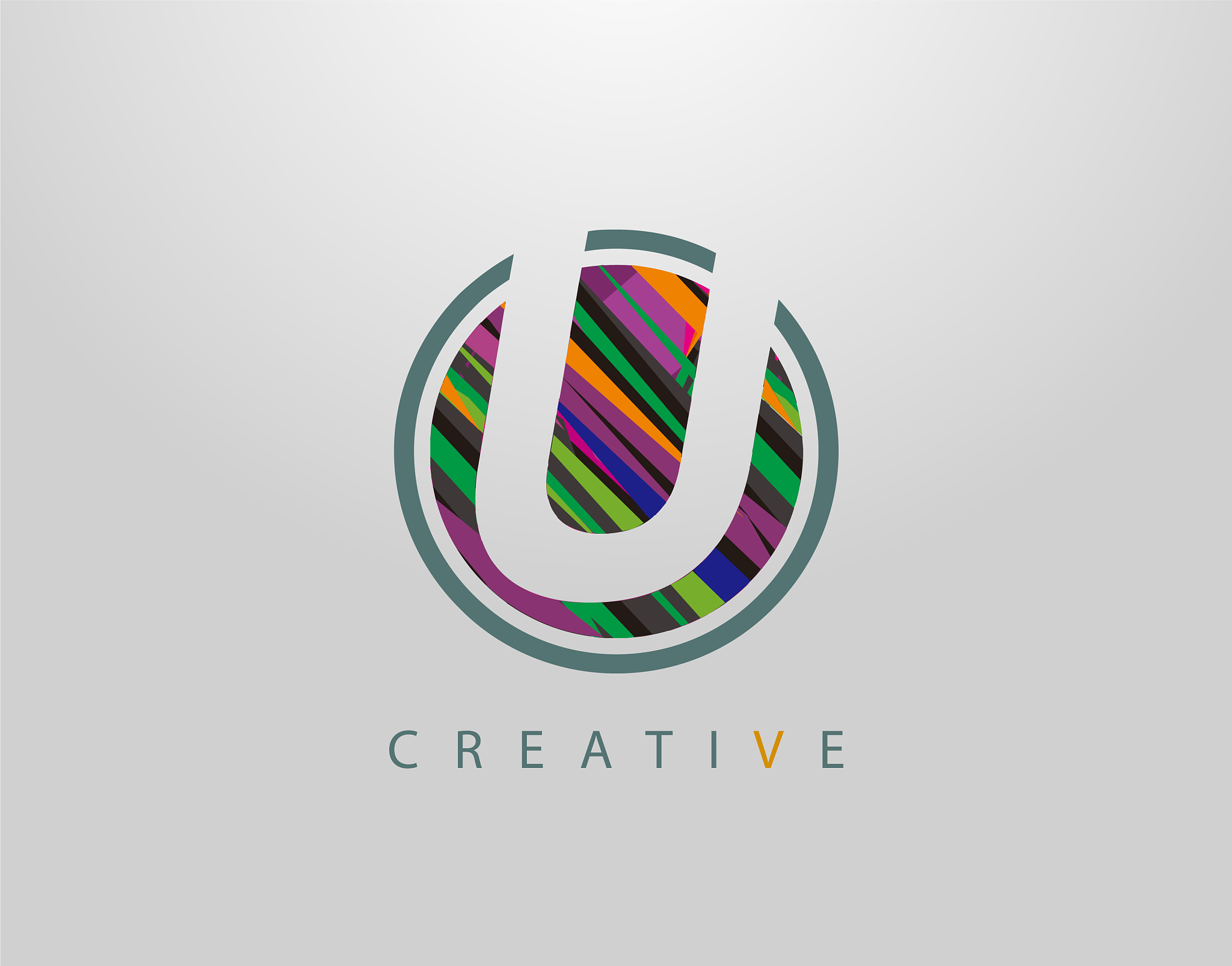 creative u letter logo modern abstract circle