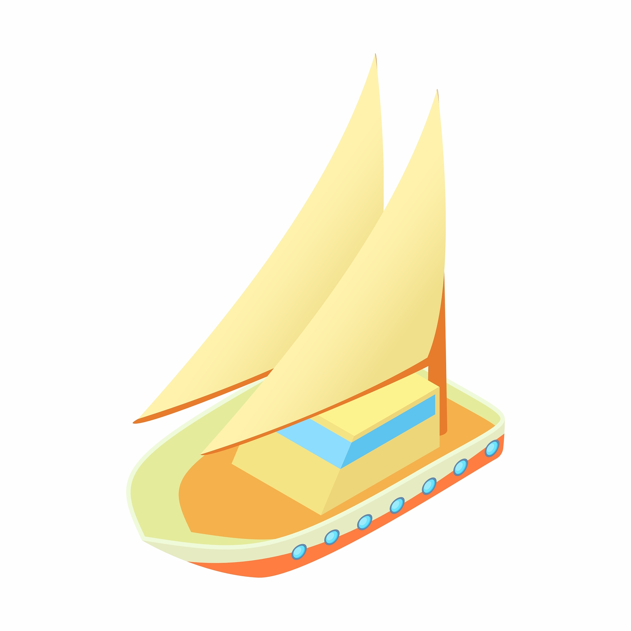 seagoing vessel icon cartoon style