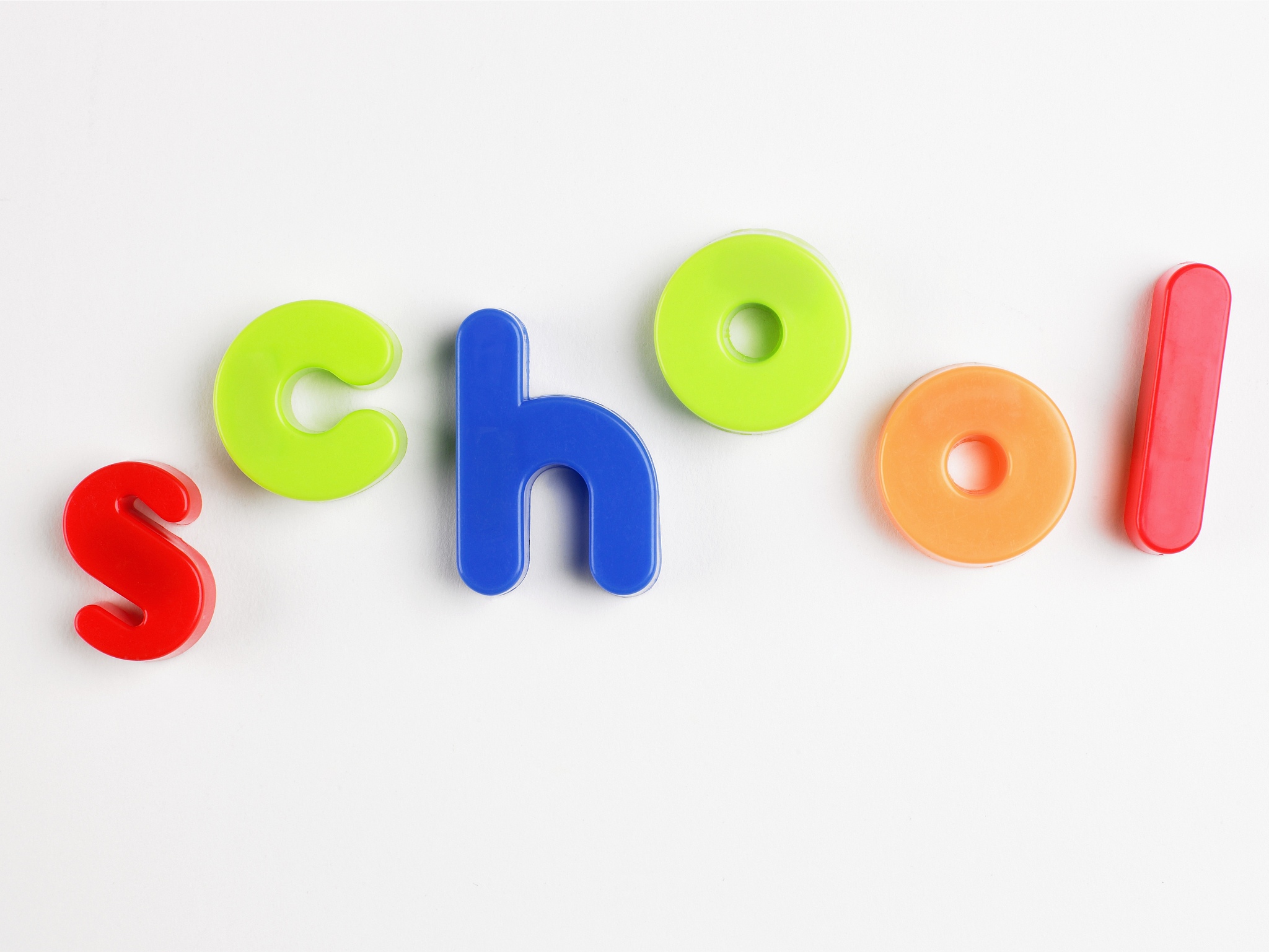 school' in magnetic letters (close-up)
