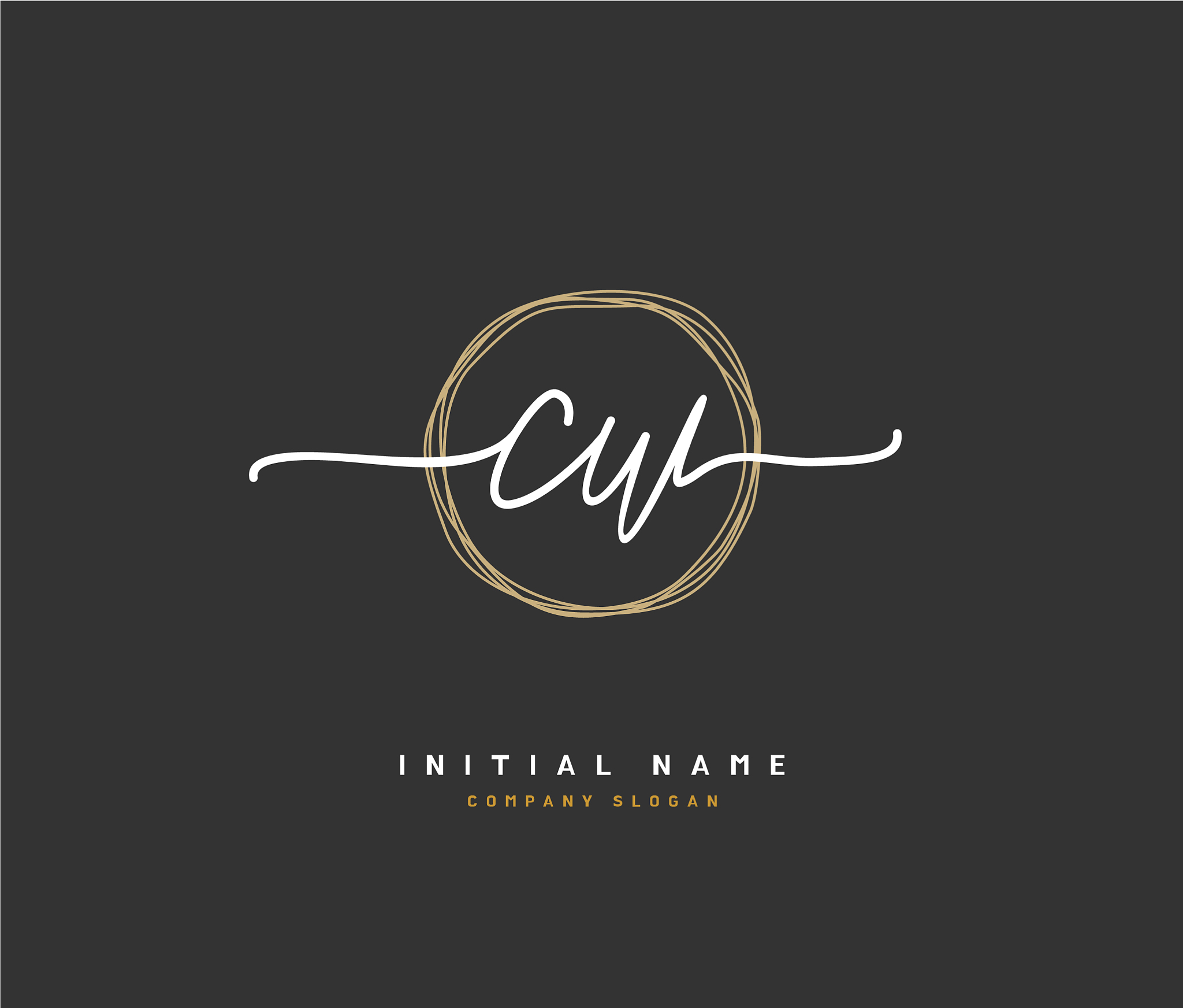 <strong>c</strong> w cw beauty initial logo handwriting logo of