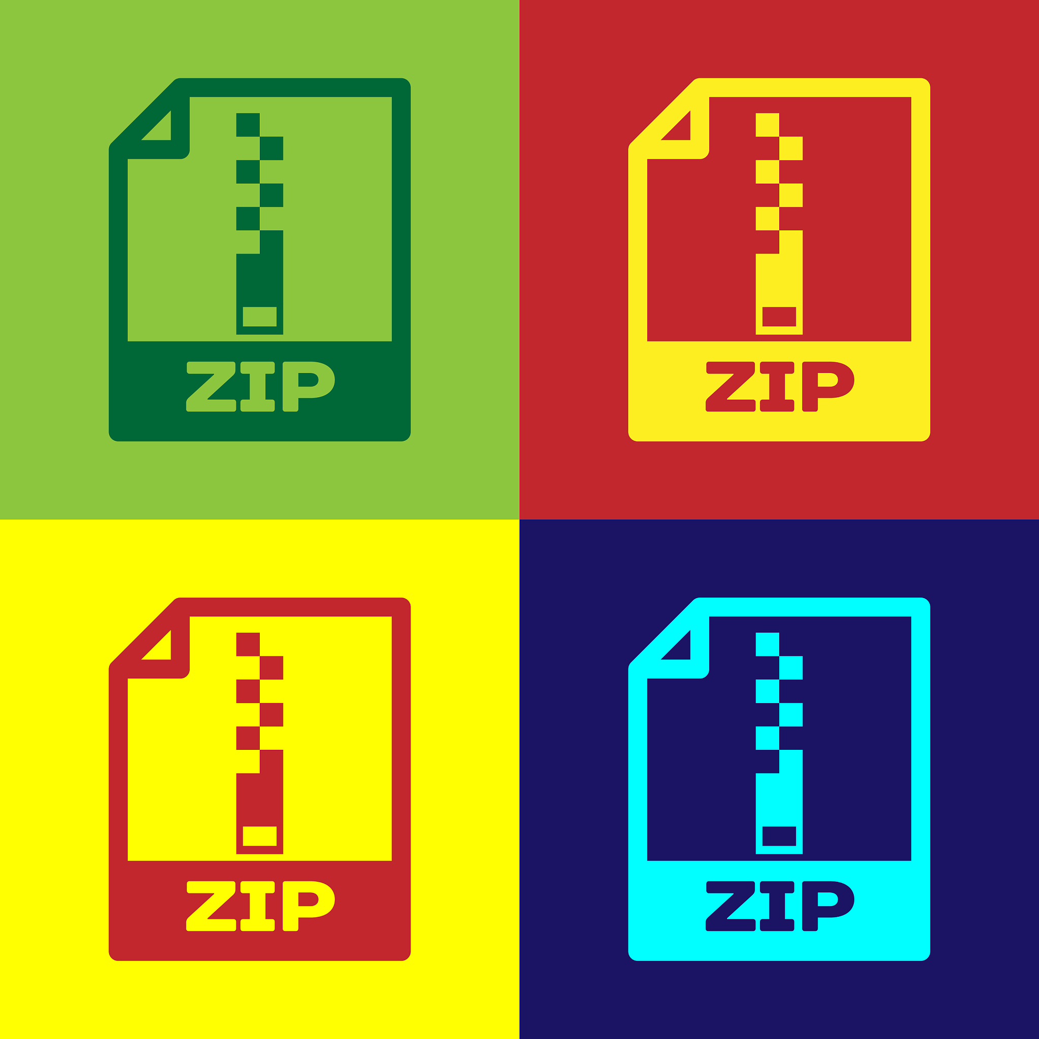 color zip file document icon download zip button