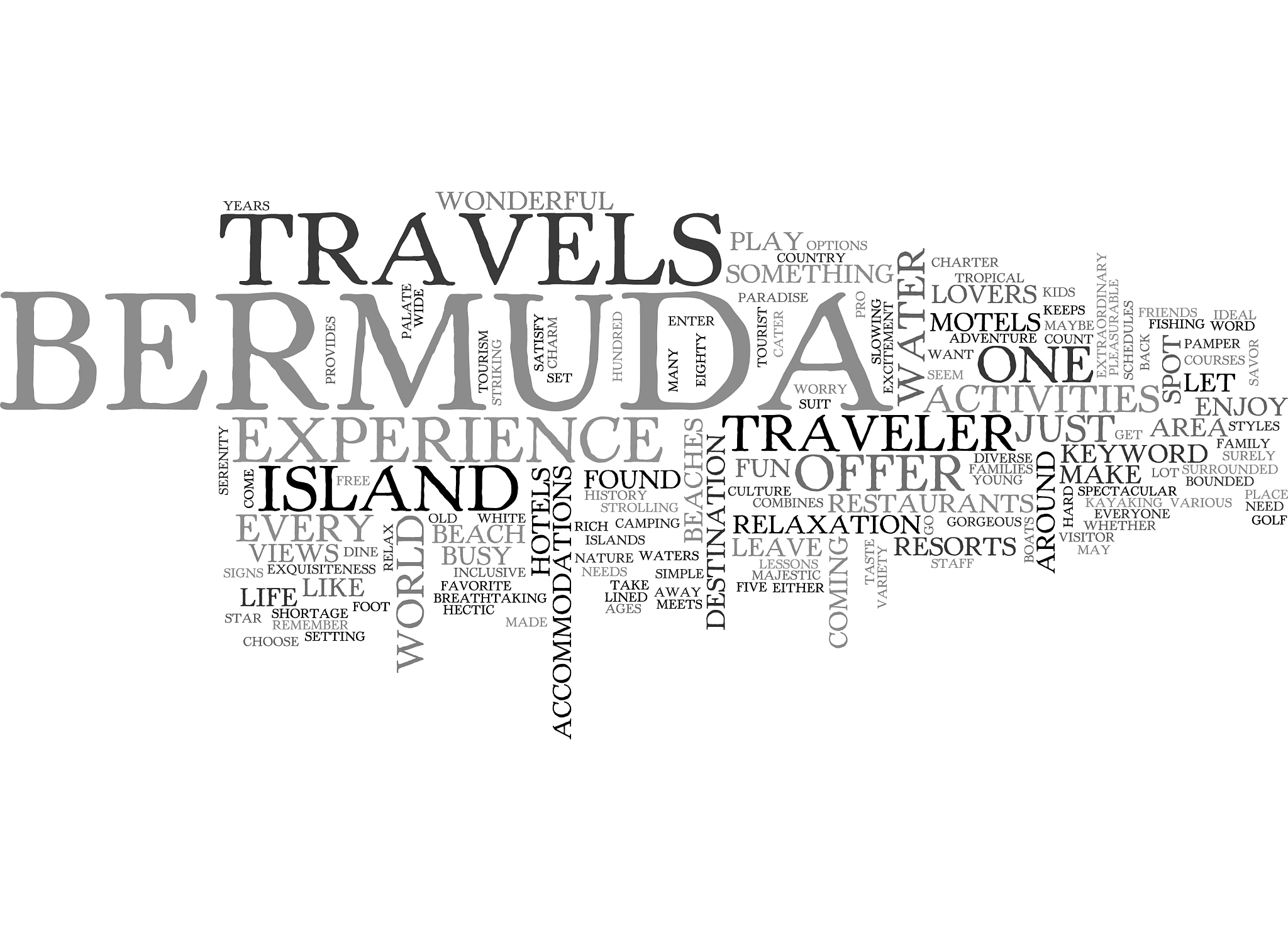 bermuda travels text word cloud concept