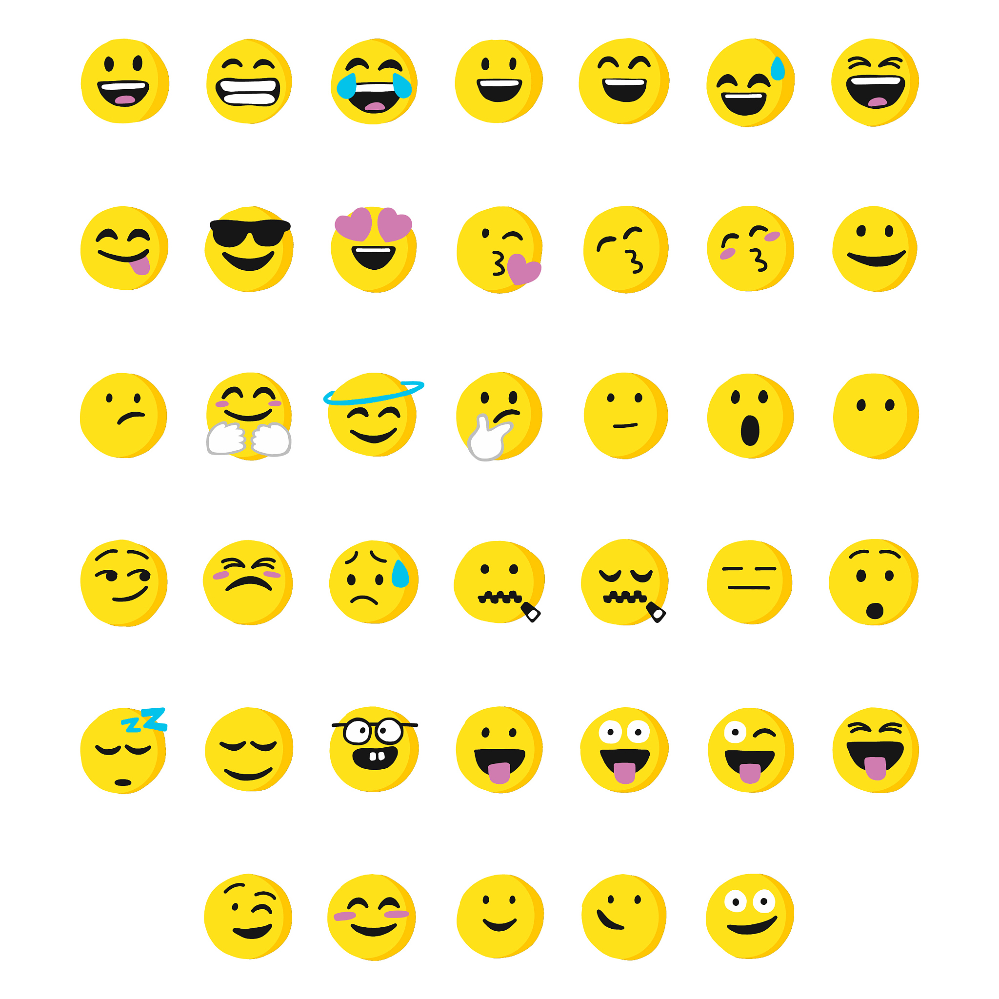 huge collection of cartoony and cute emoticons