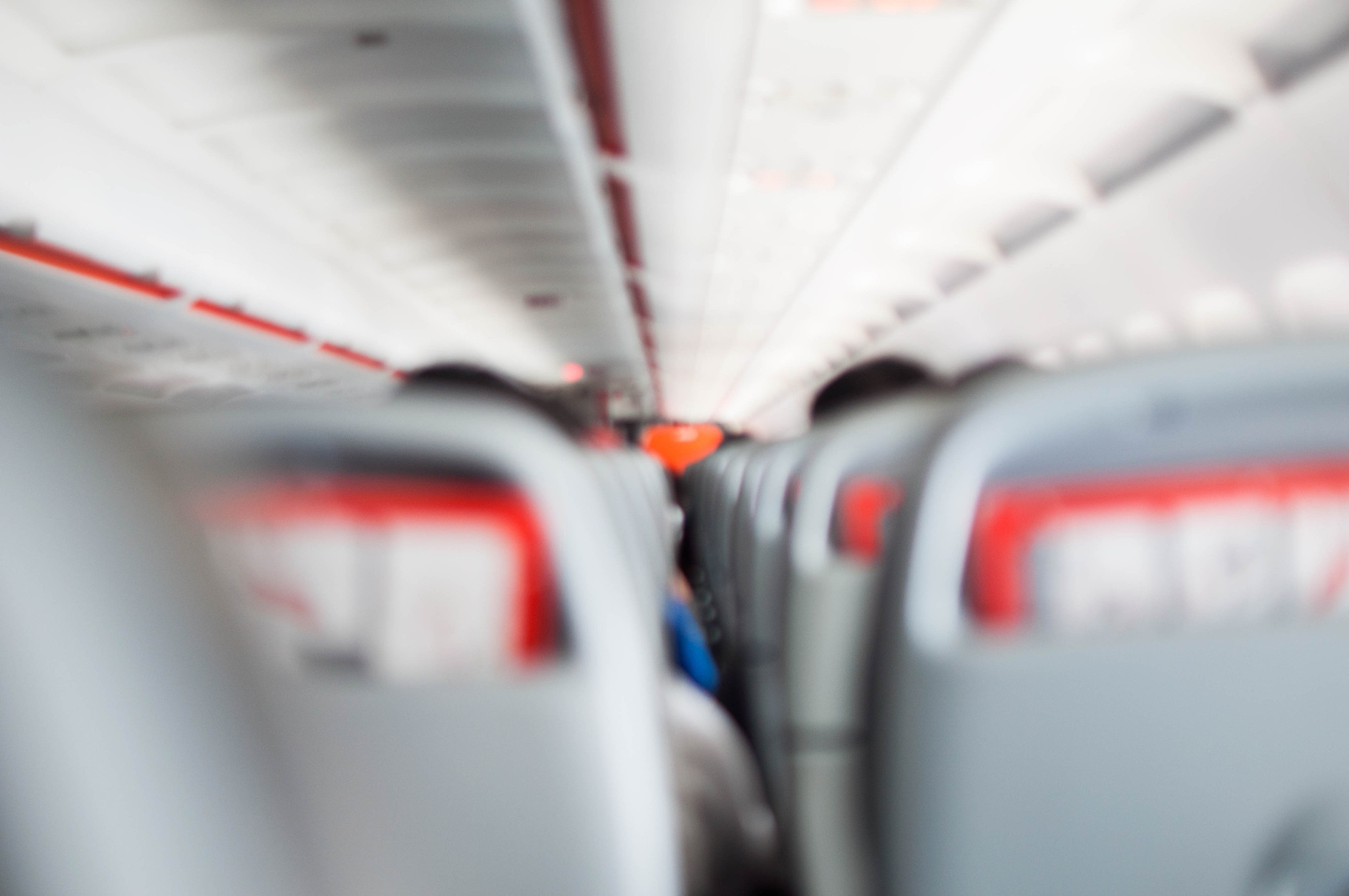 a commercial airplane interior