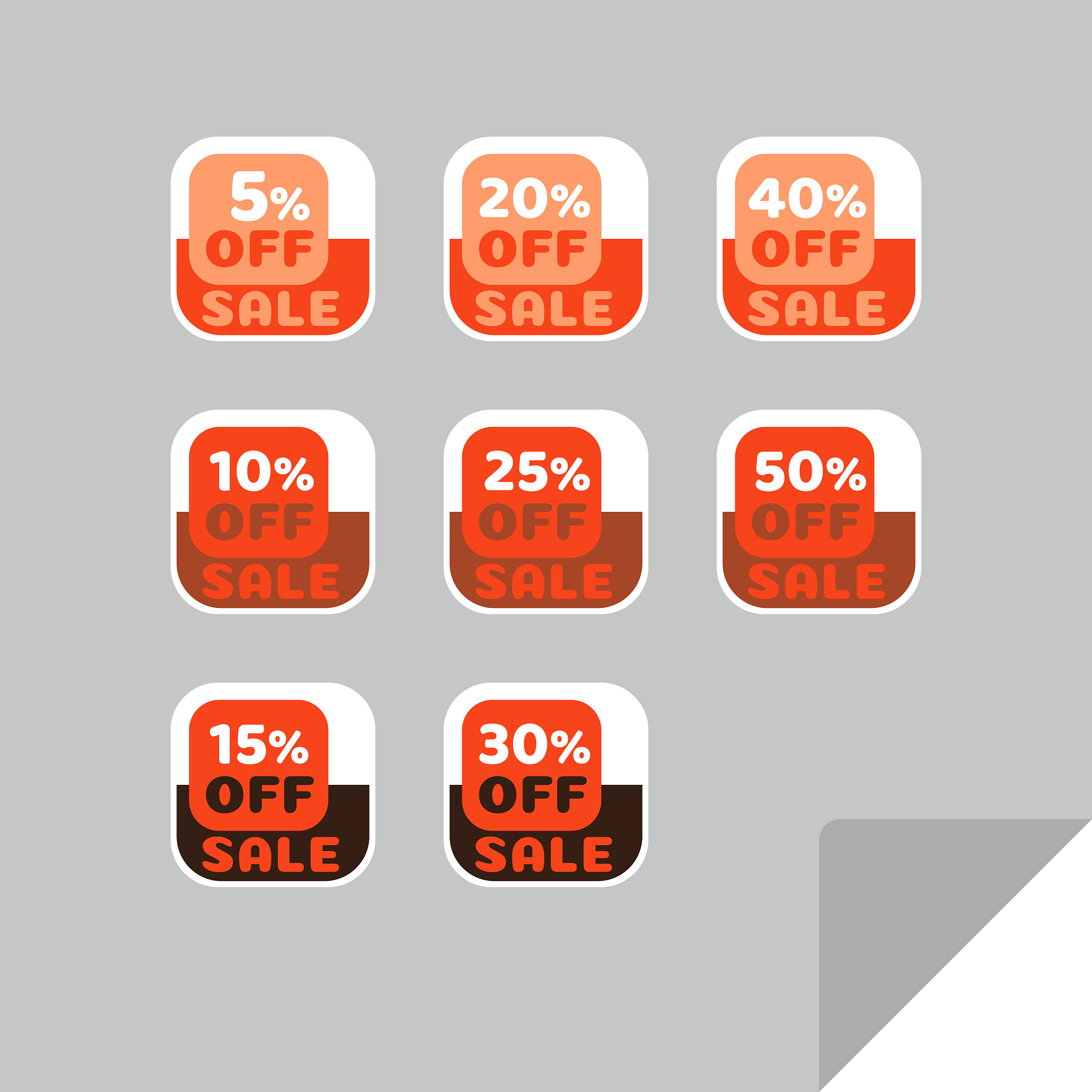 set of discount labels. timeless easy-to-read design.