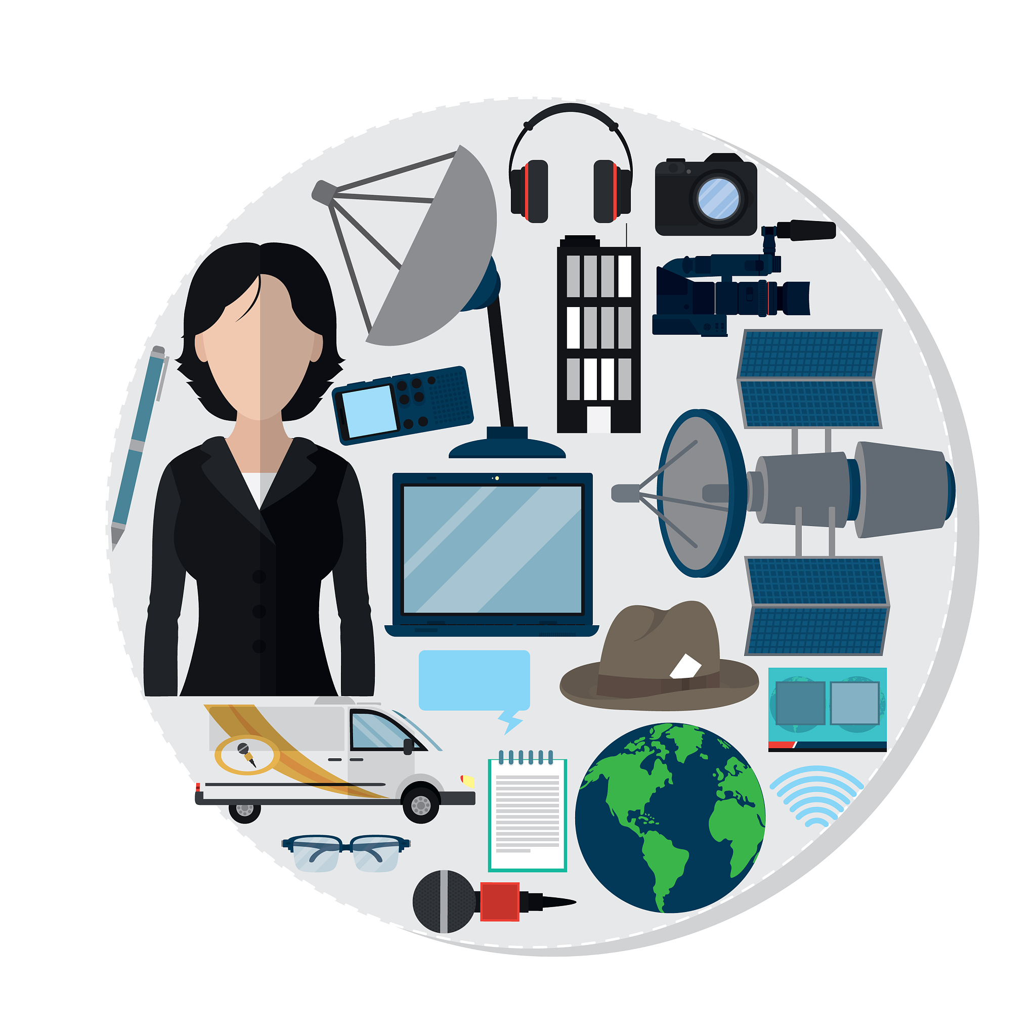 set of journalism icons