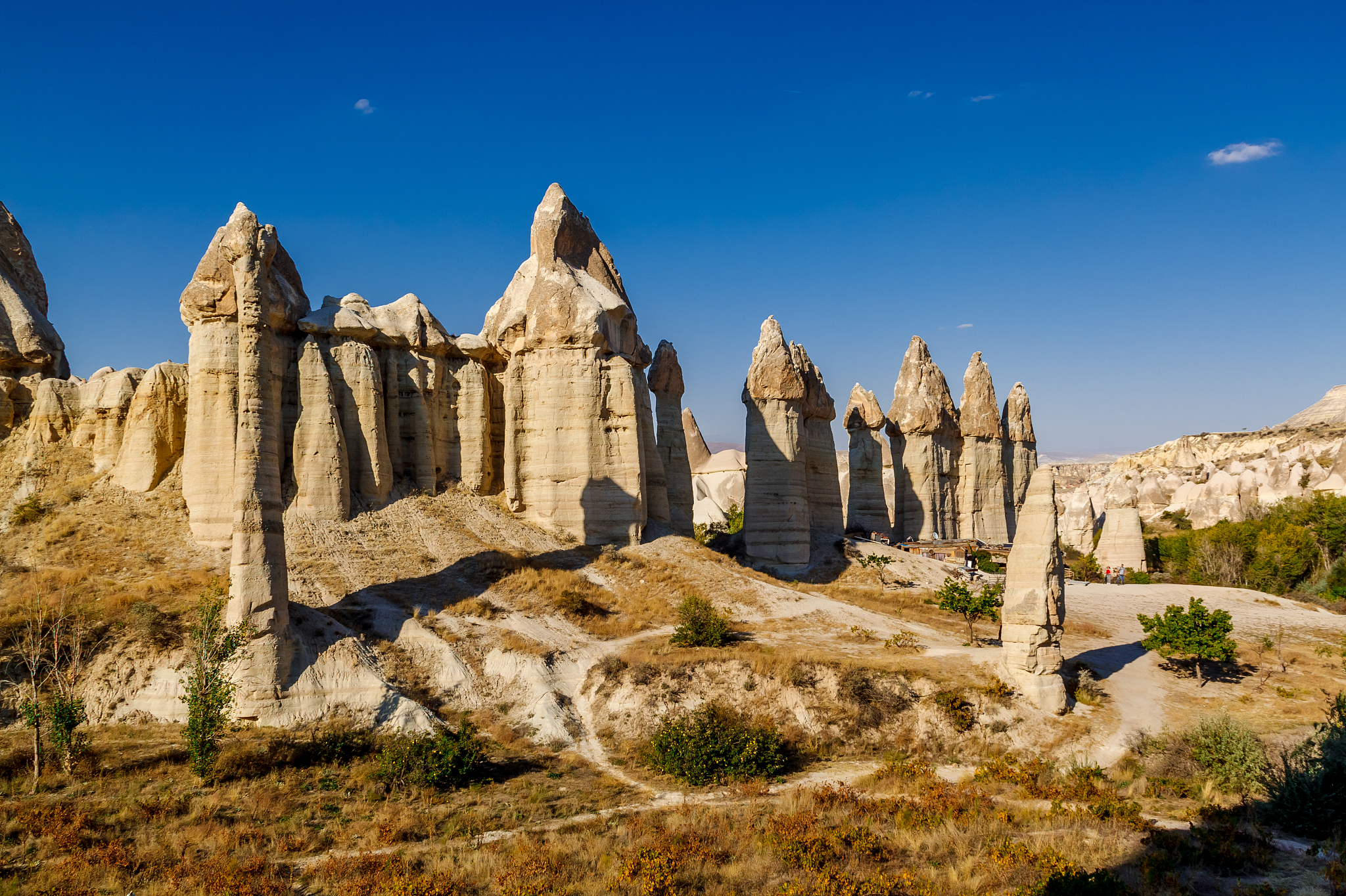 stone pillars in the love valley in in goreme national park. gor