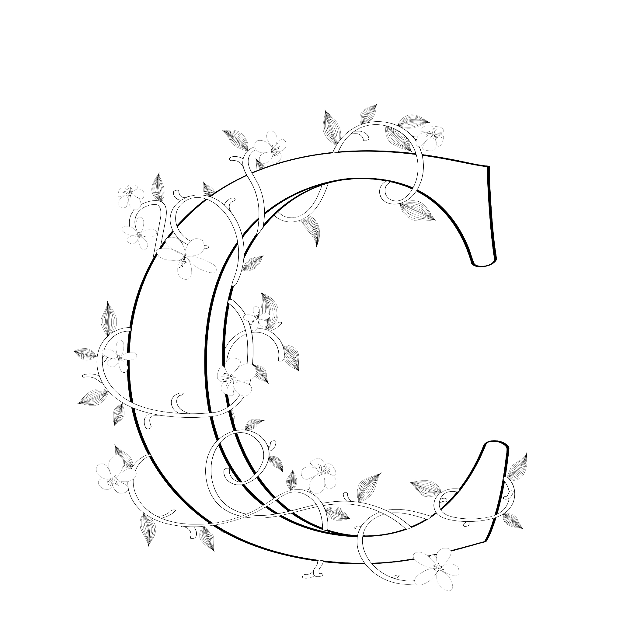 草图,英文字母<strong>c</strong>,华丽的,字母,罗马尼亚,植物,绘画插图,乱画,书,自然