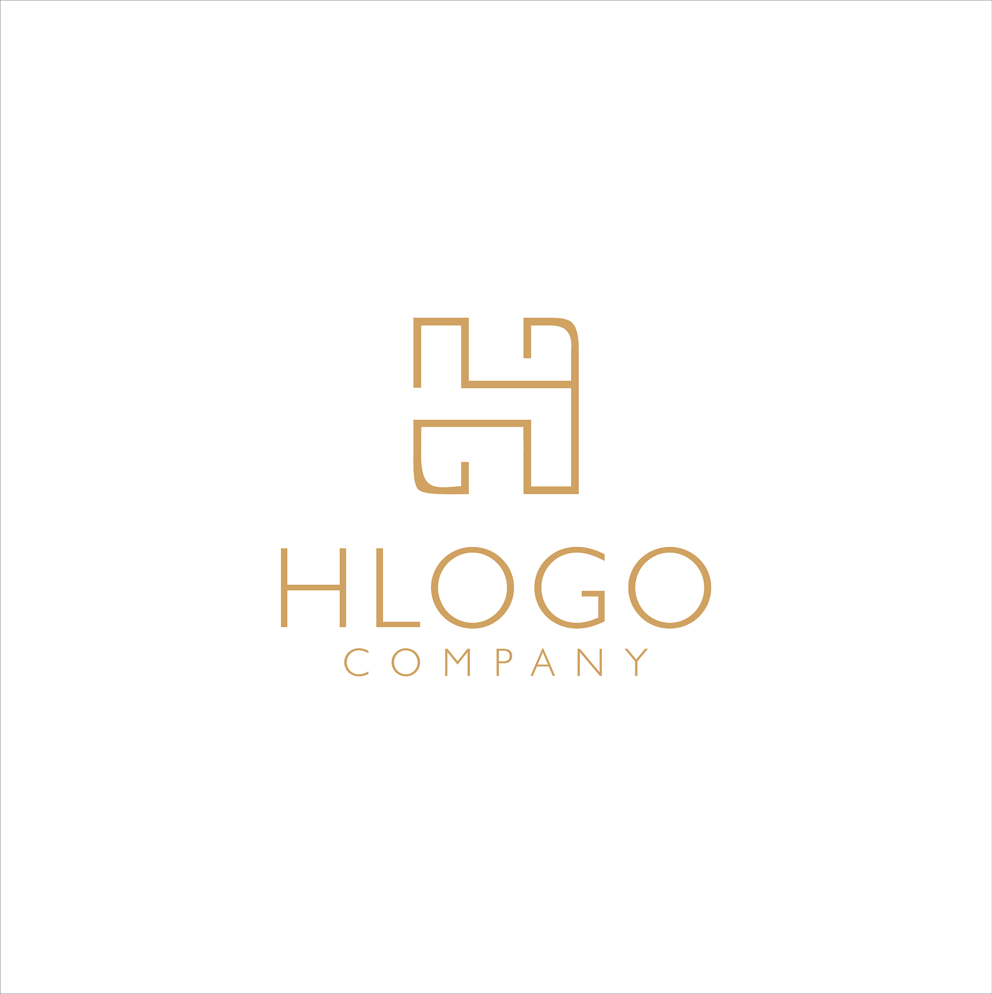 monogram letter h logo with thin black monogram ou