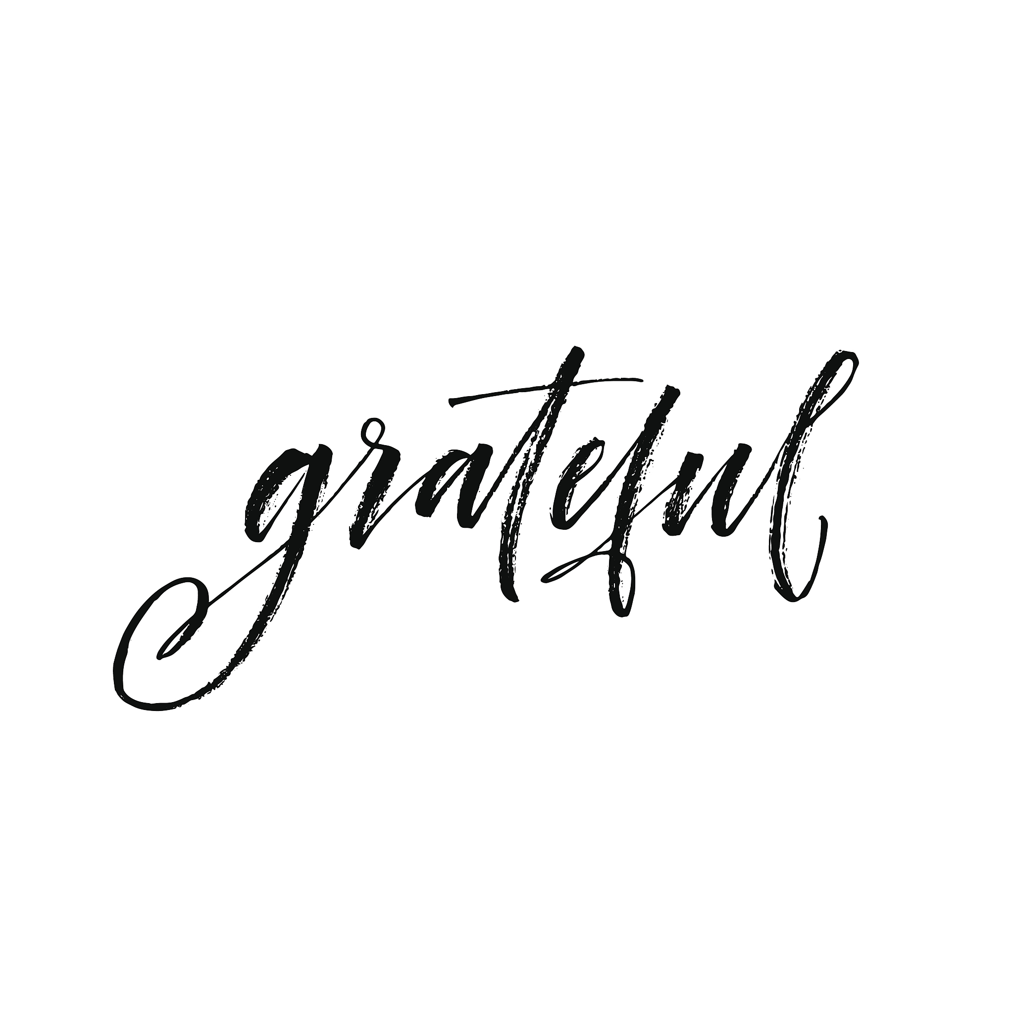 grateful hand lettering.